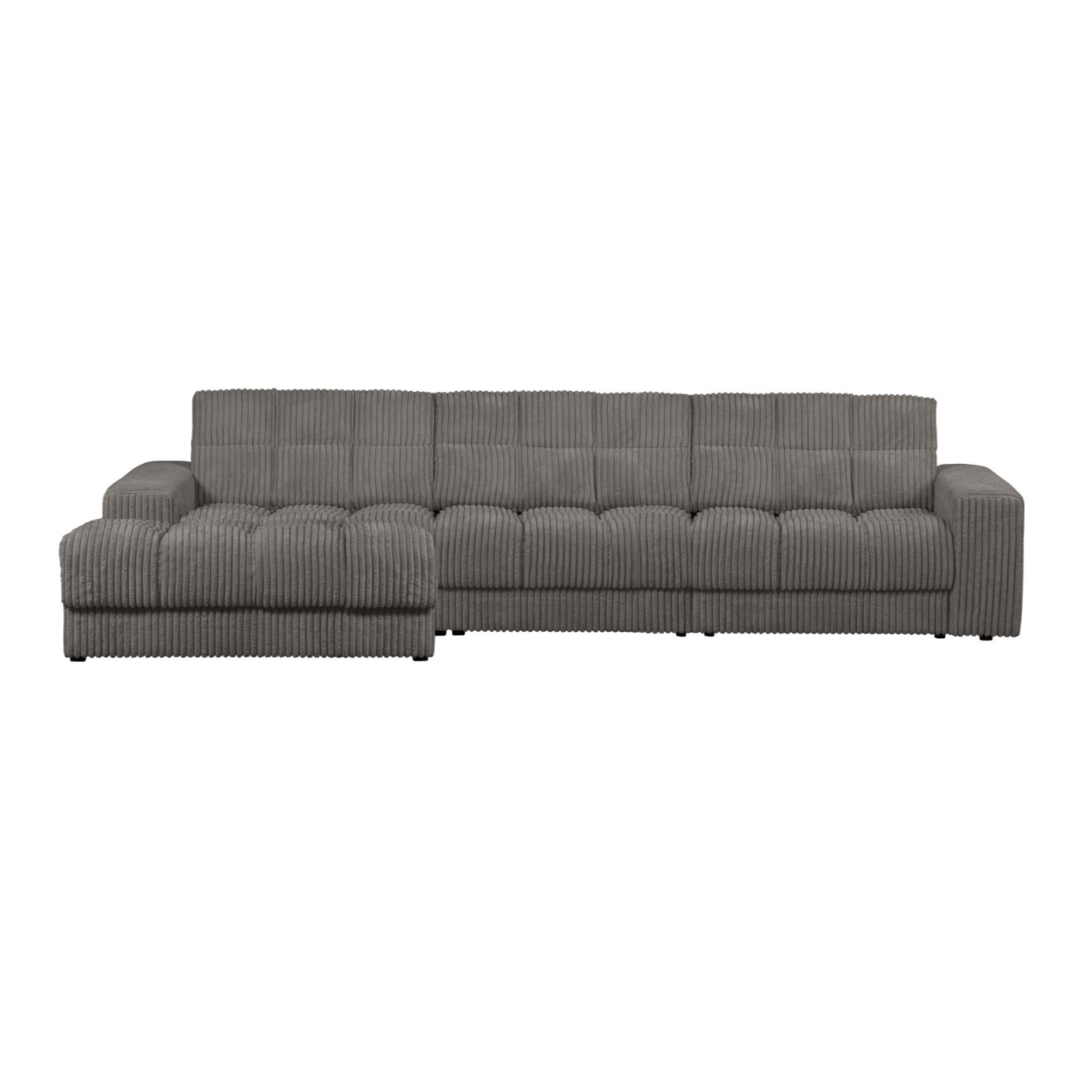 Left-sided corner sofa SECOND DATE gray corduroy