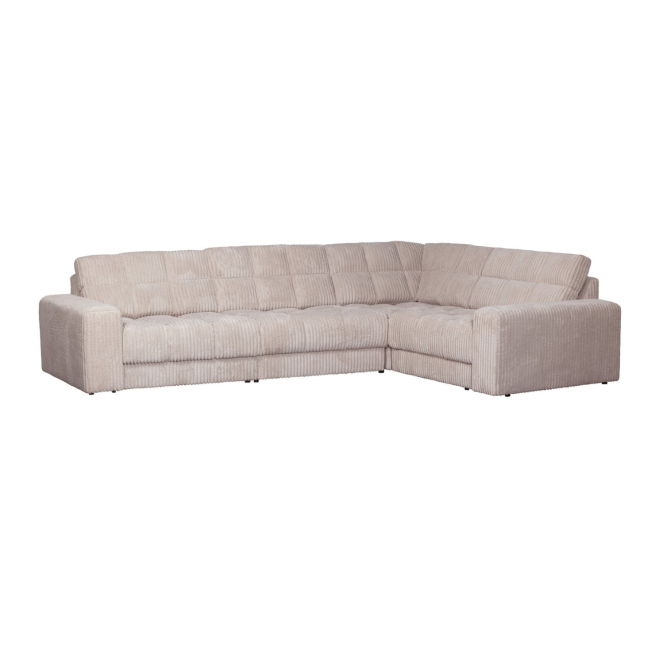Sofa narożna prawostronna SECOND DATE kremowy sztruks – Woood