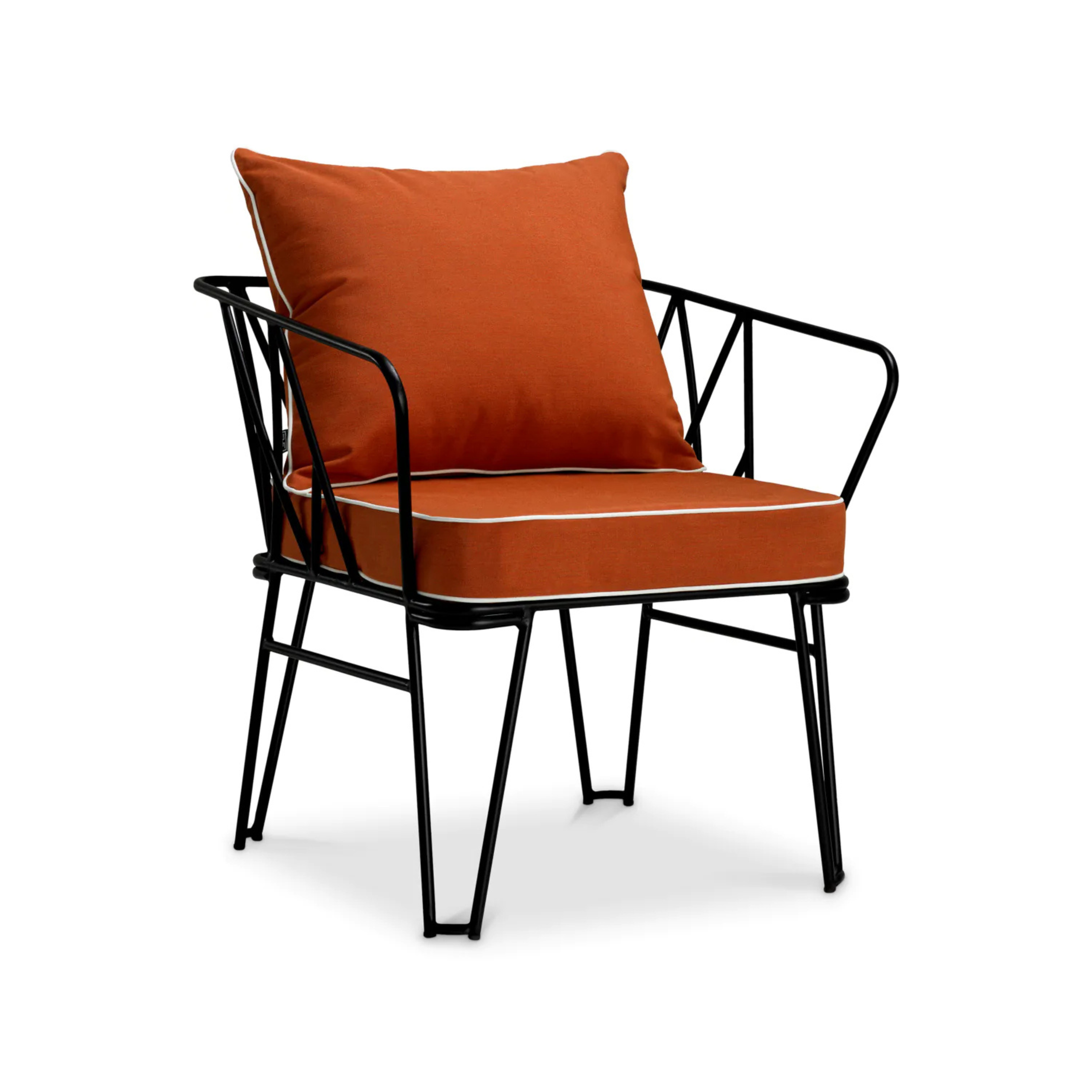 Buitenfauteuil CLIFTON oranje met zwarte basis