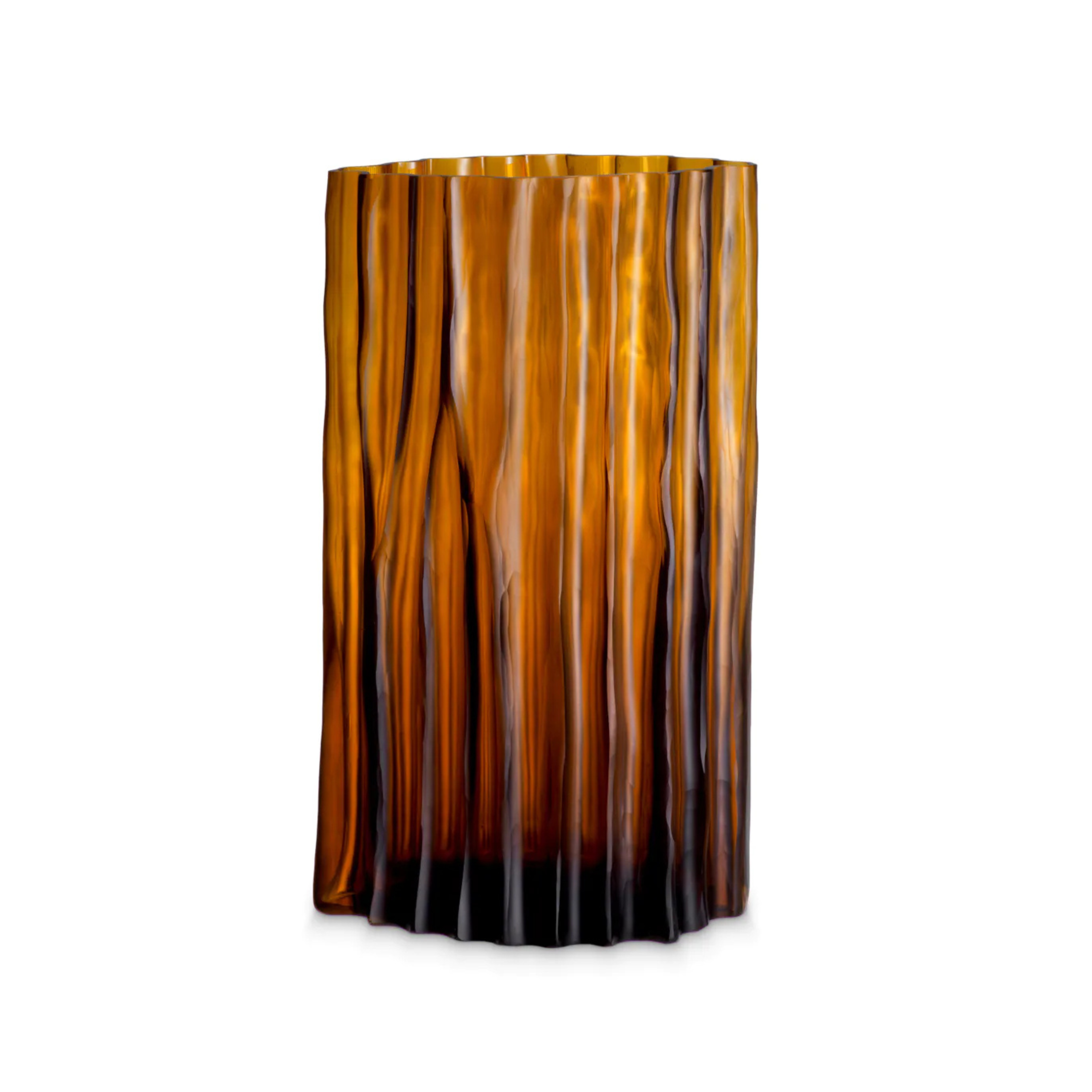 VIVENTE amber glass vase