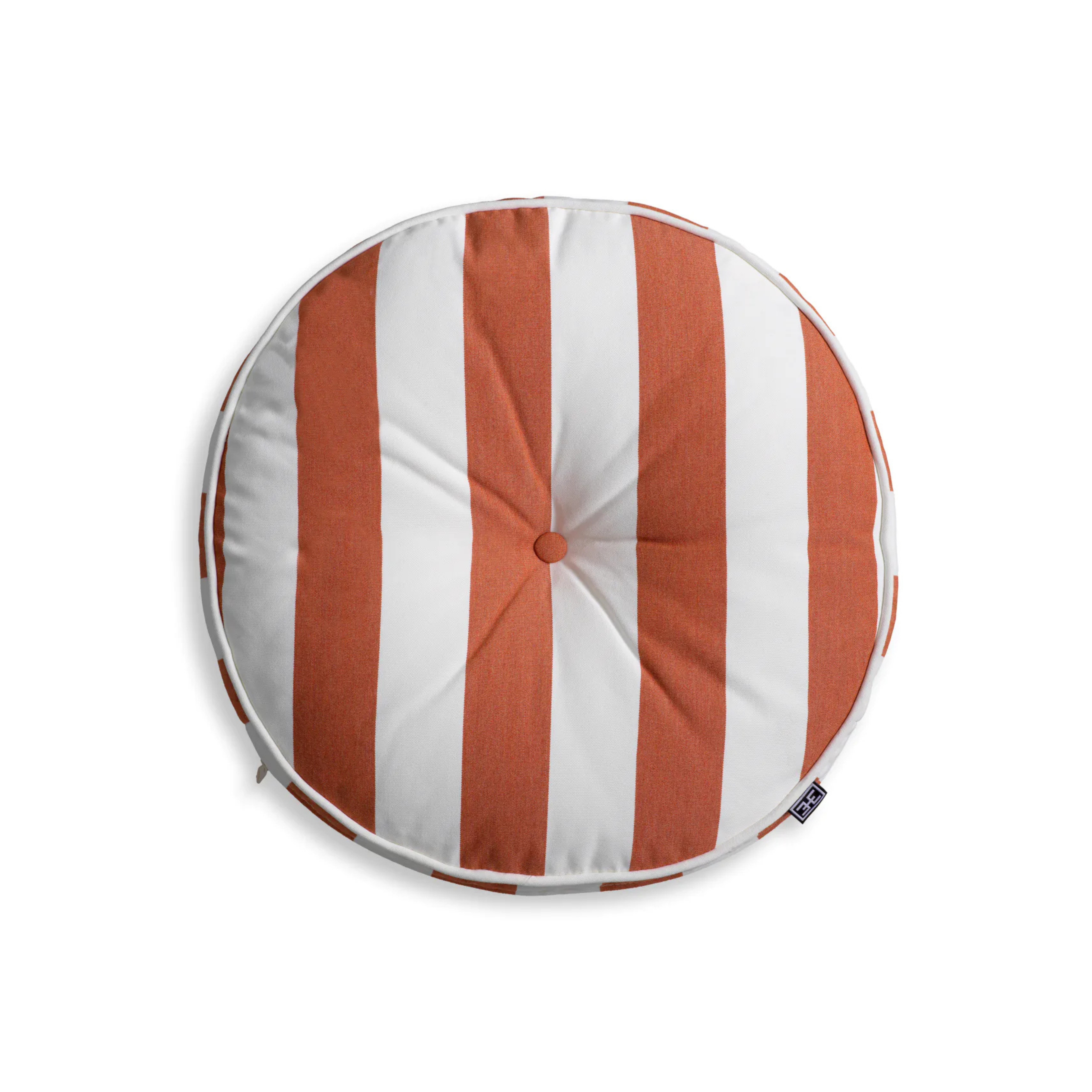 Ronde tuin kussen FLORENT oranje met wit