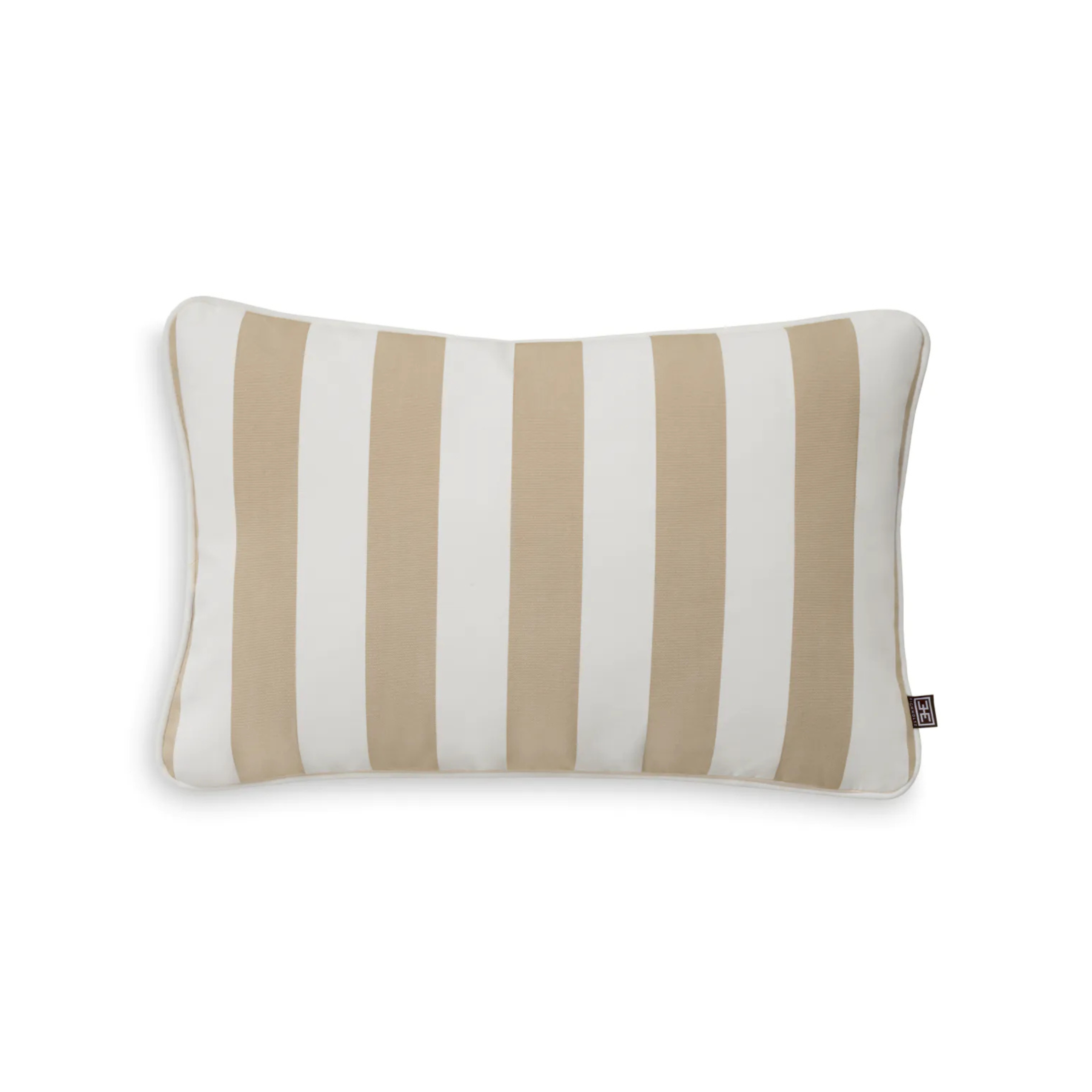 Rechthoekig tuin kussen FLORENT beige met wit