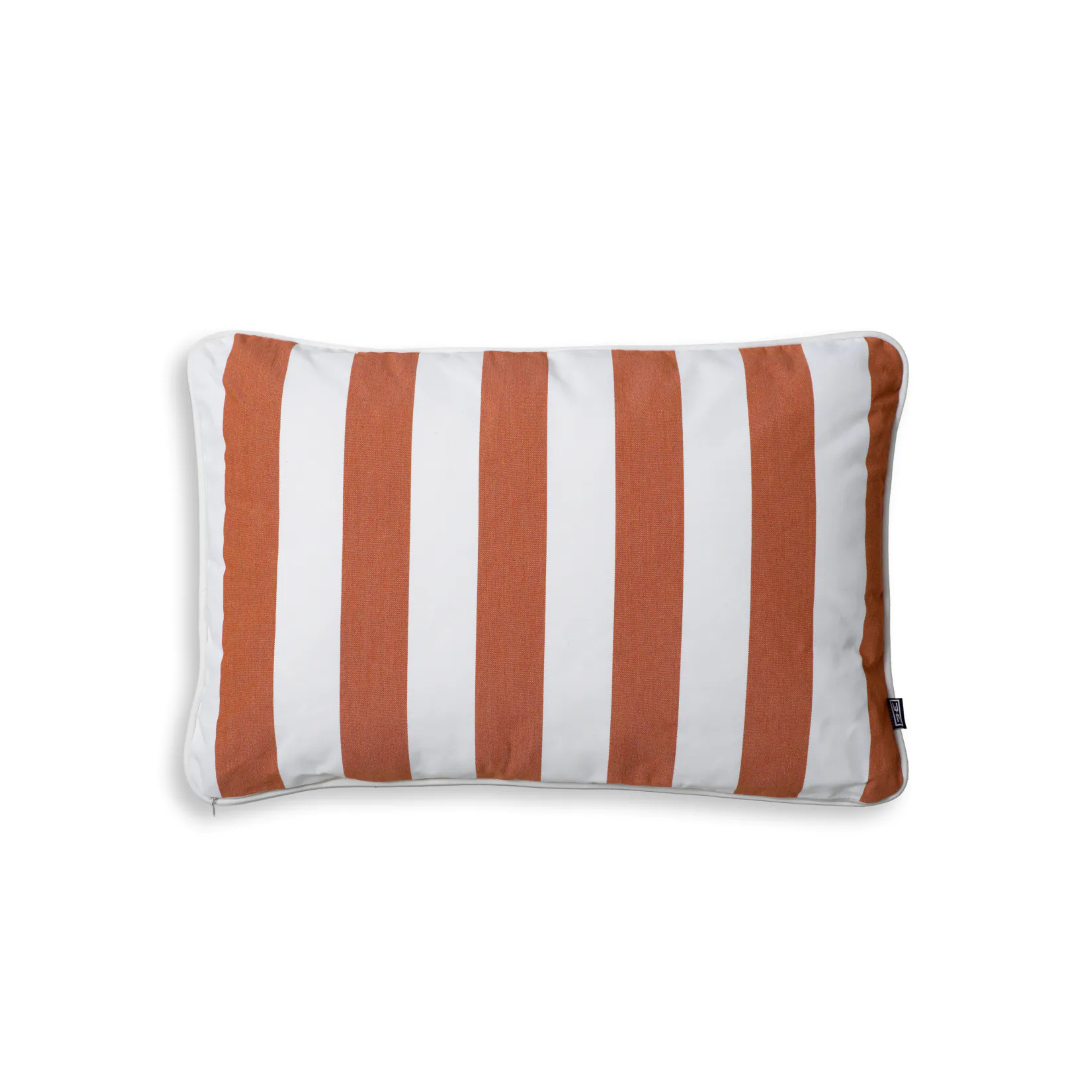 Rectangular garden cushion FLORENT orange with white
