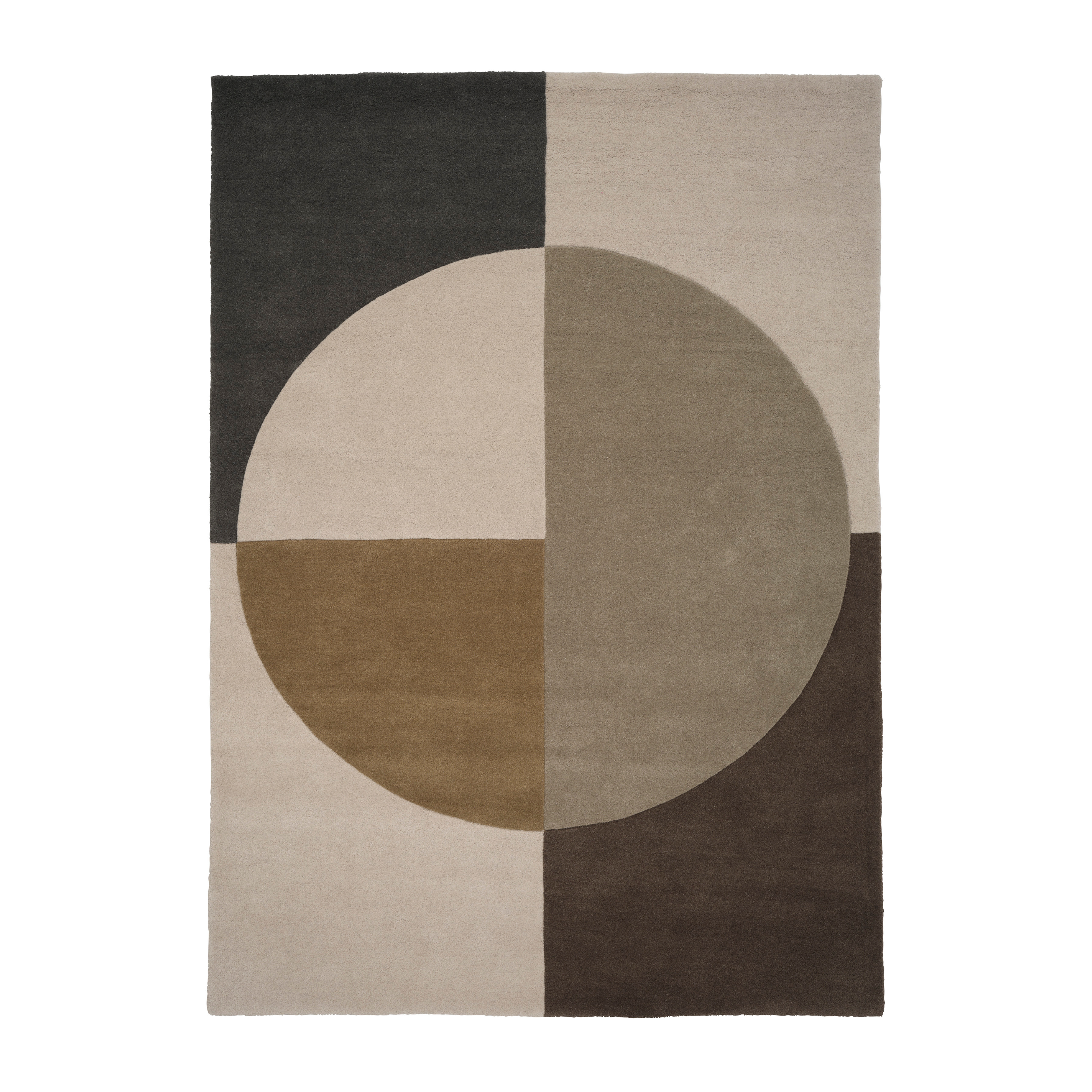 Vloerkleed RADIALITY - OLIVE beige met bruin