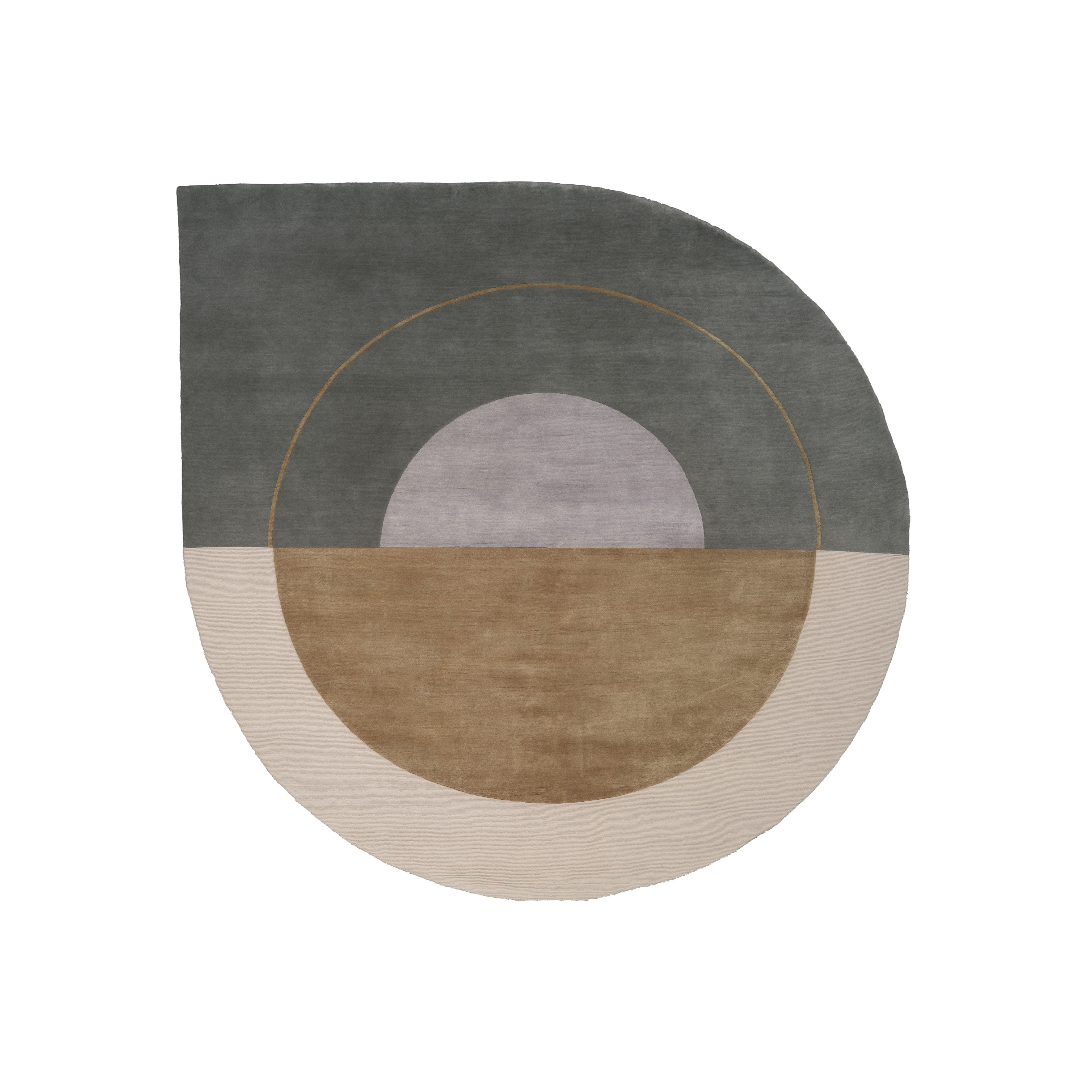 Rond tapijt RISING GEMINI - COMBI grijs met beige