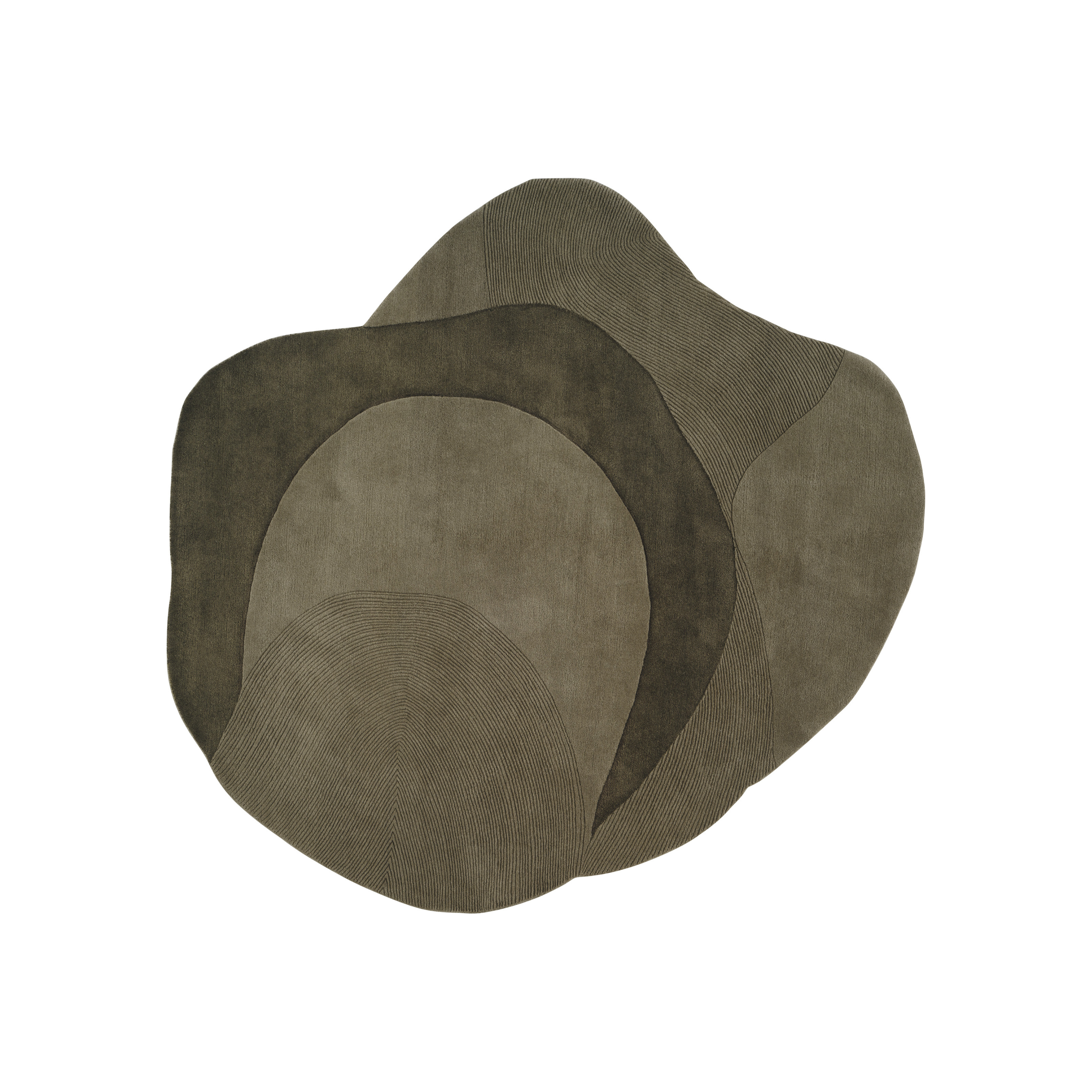 Oval rug OPTICAL WEB dark green