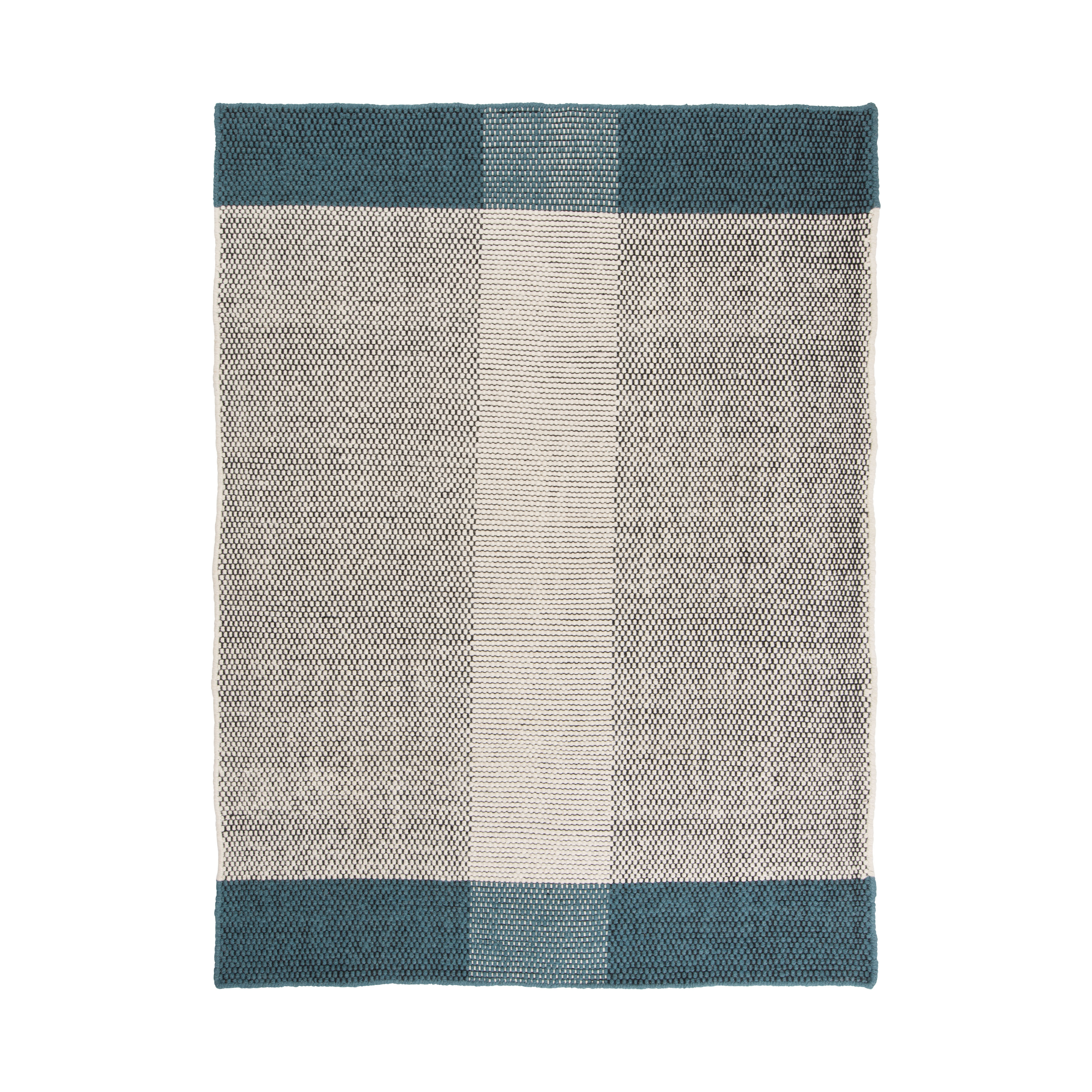 Vloerkleed POMEZIA - PETROL grijs met zee-blauw