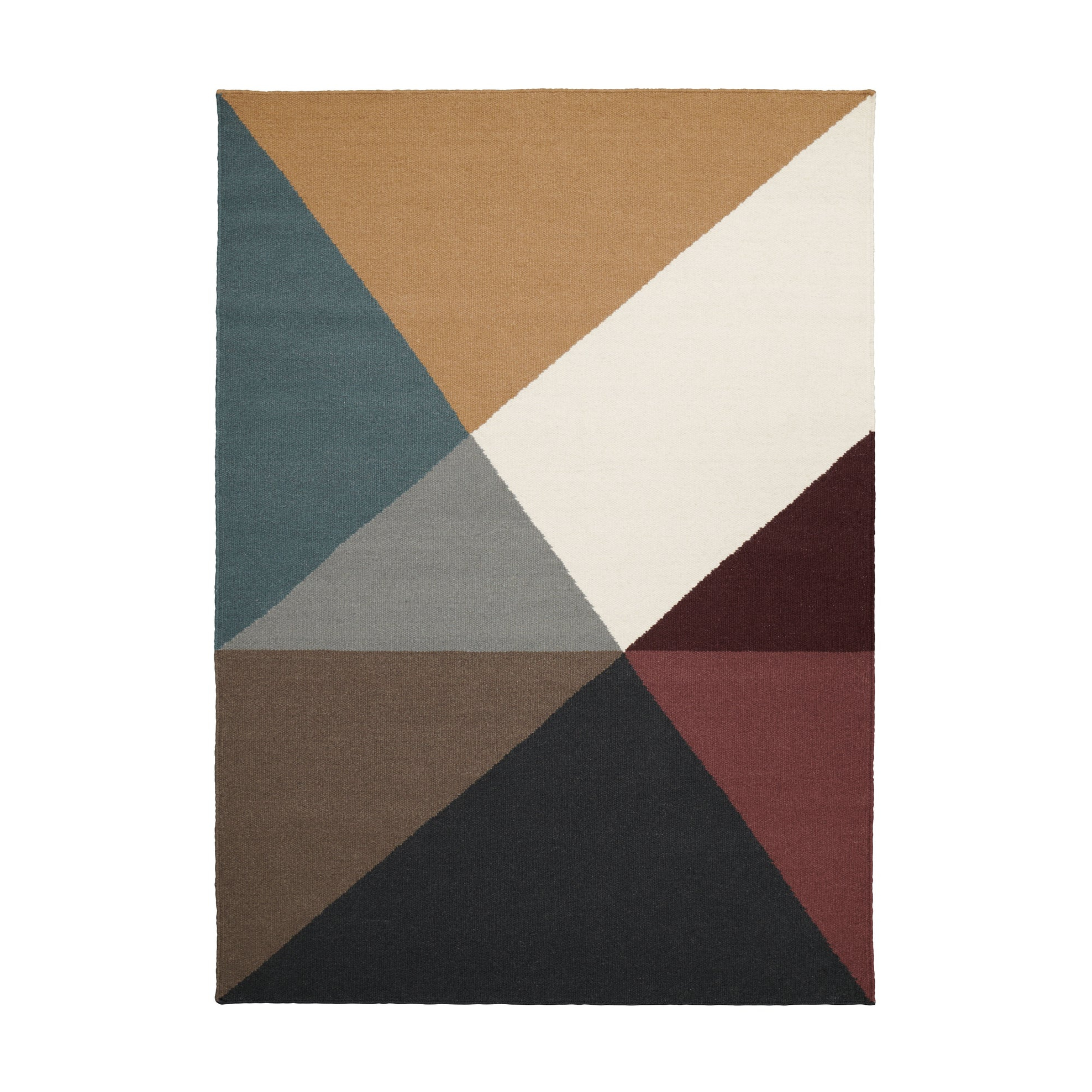 Vloerkleed METRI - MOSTERD beige met oranje