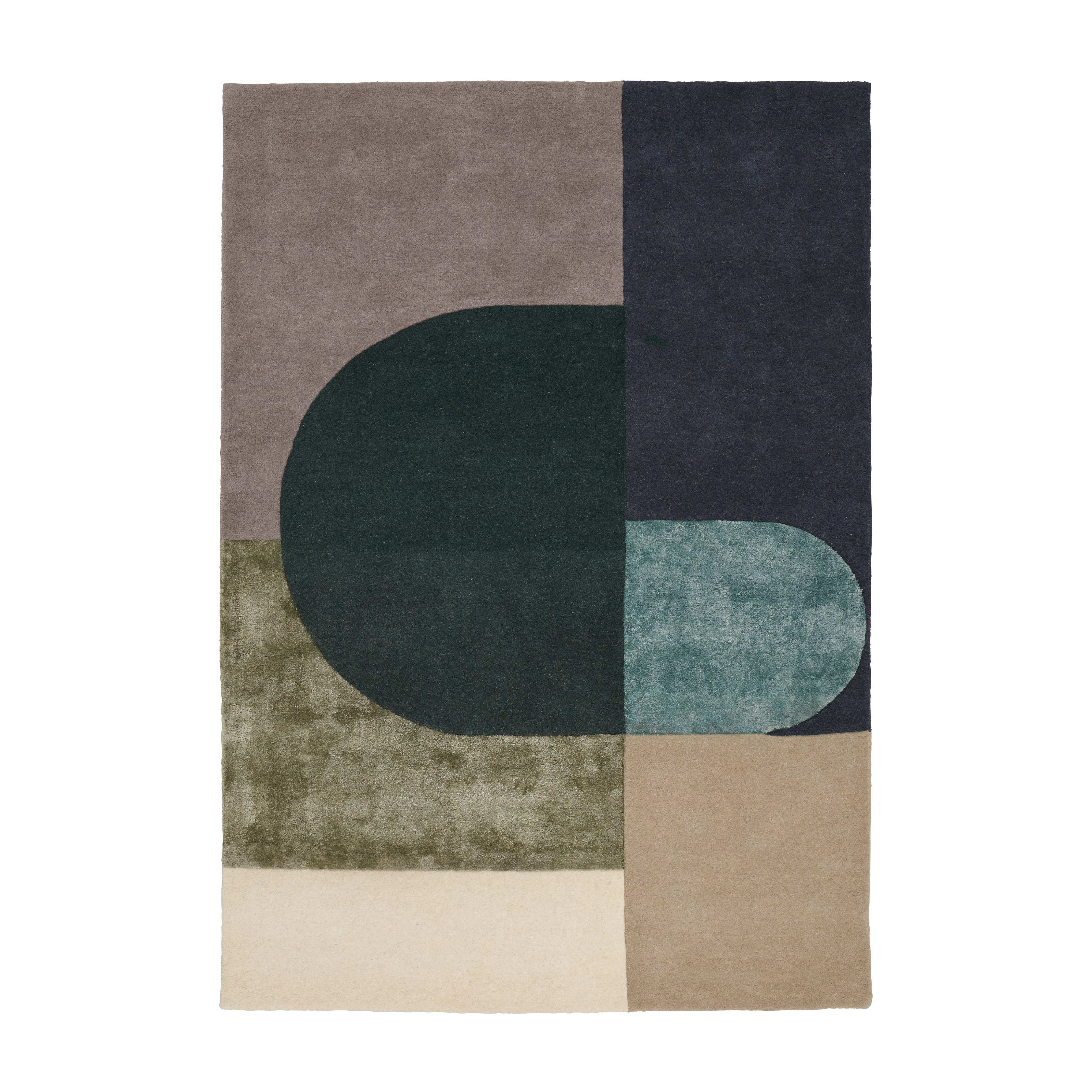 VILJA Vloerkleed - GROEN beige met groen