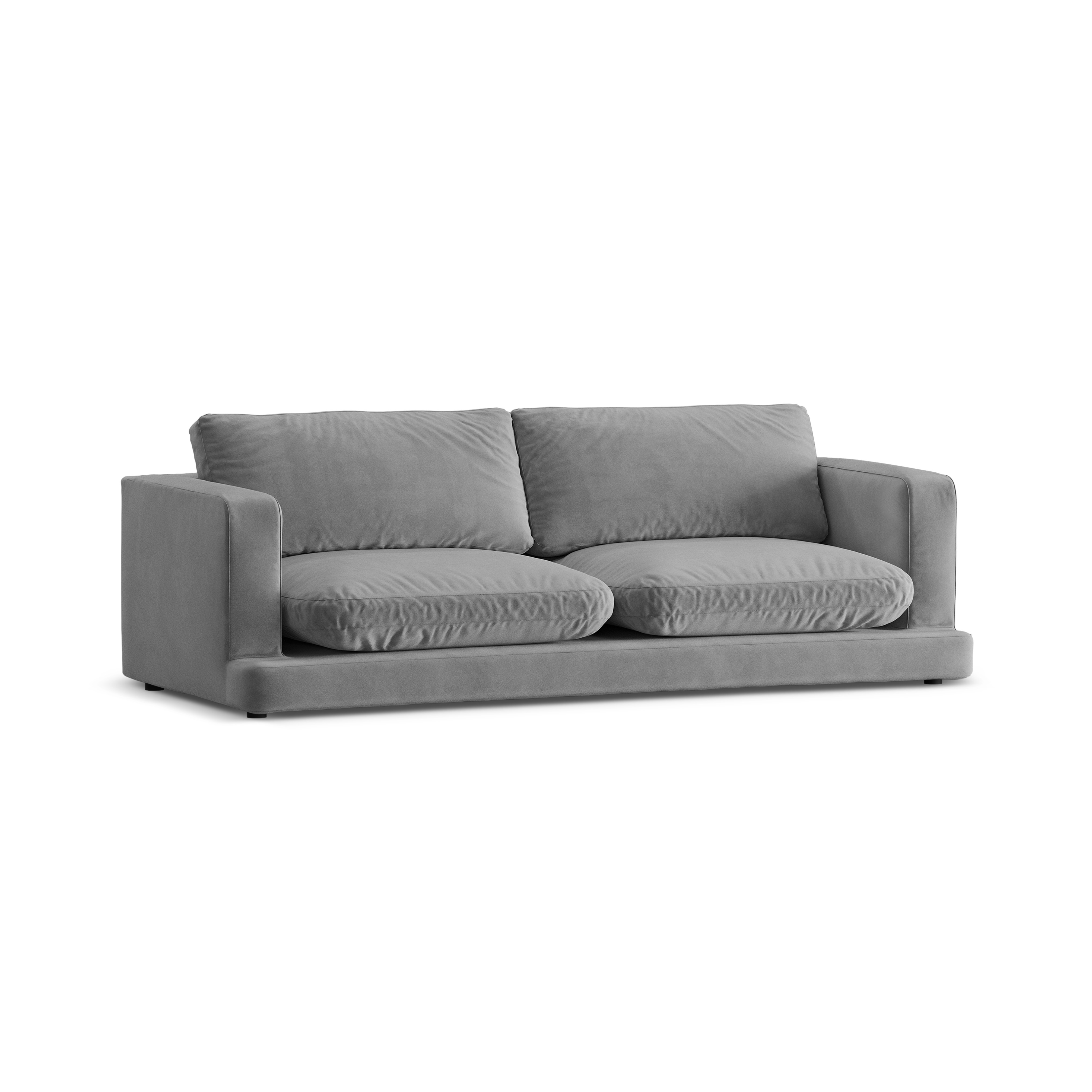 DAPHNE gray velvet 3-seater sofa