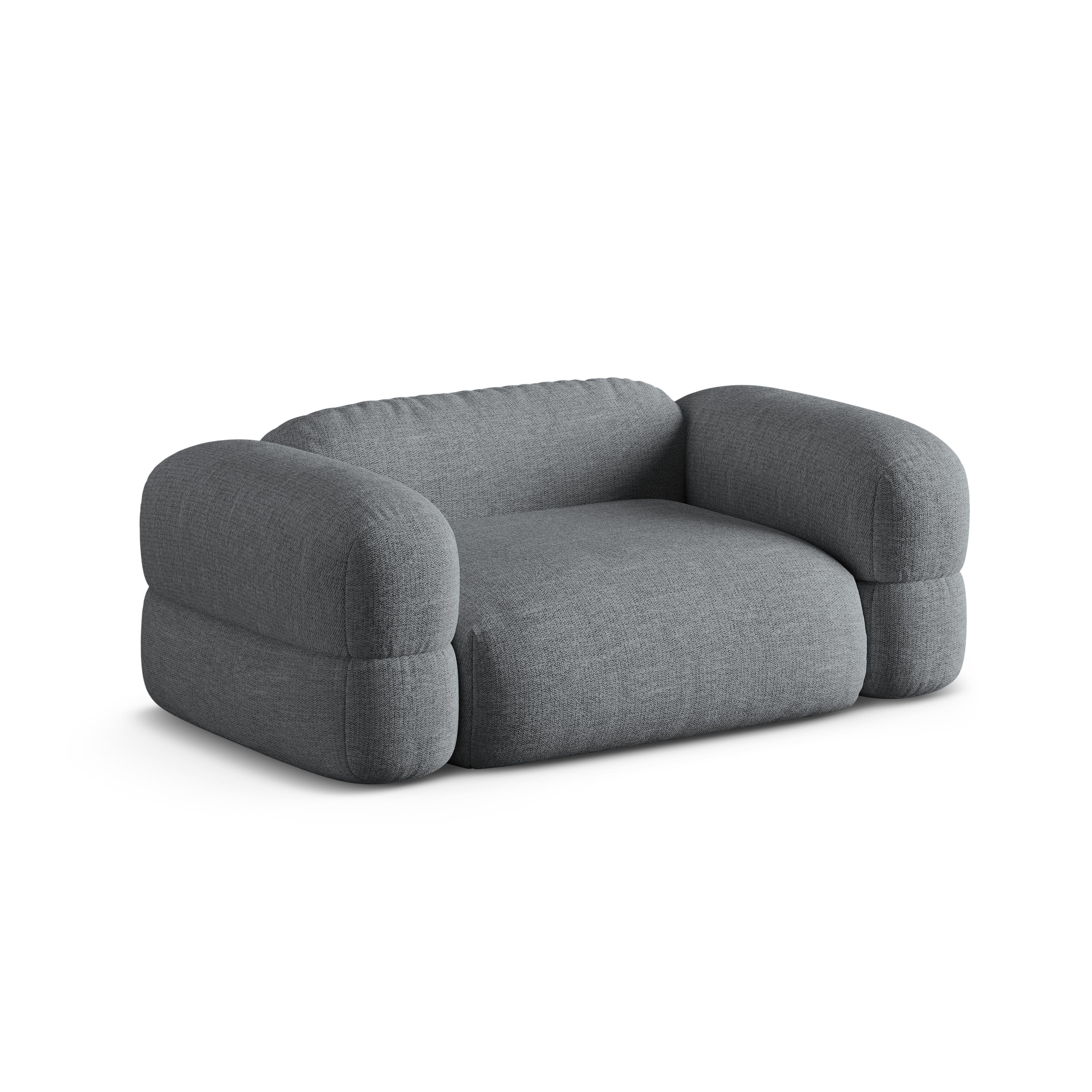 2-seater Sofa ROGER gray chenille