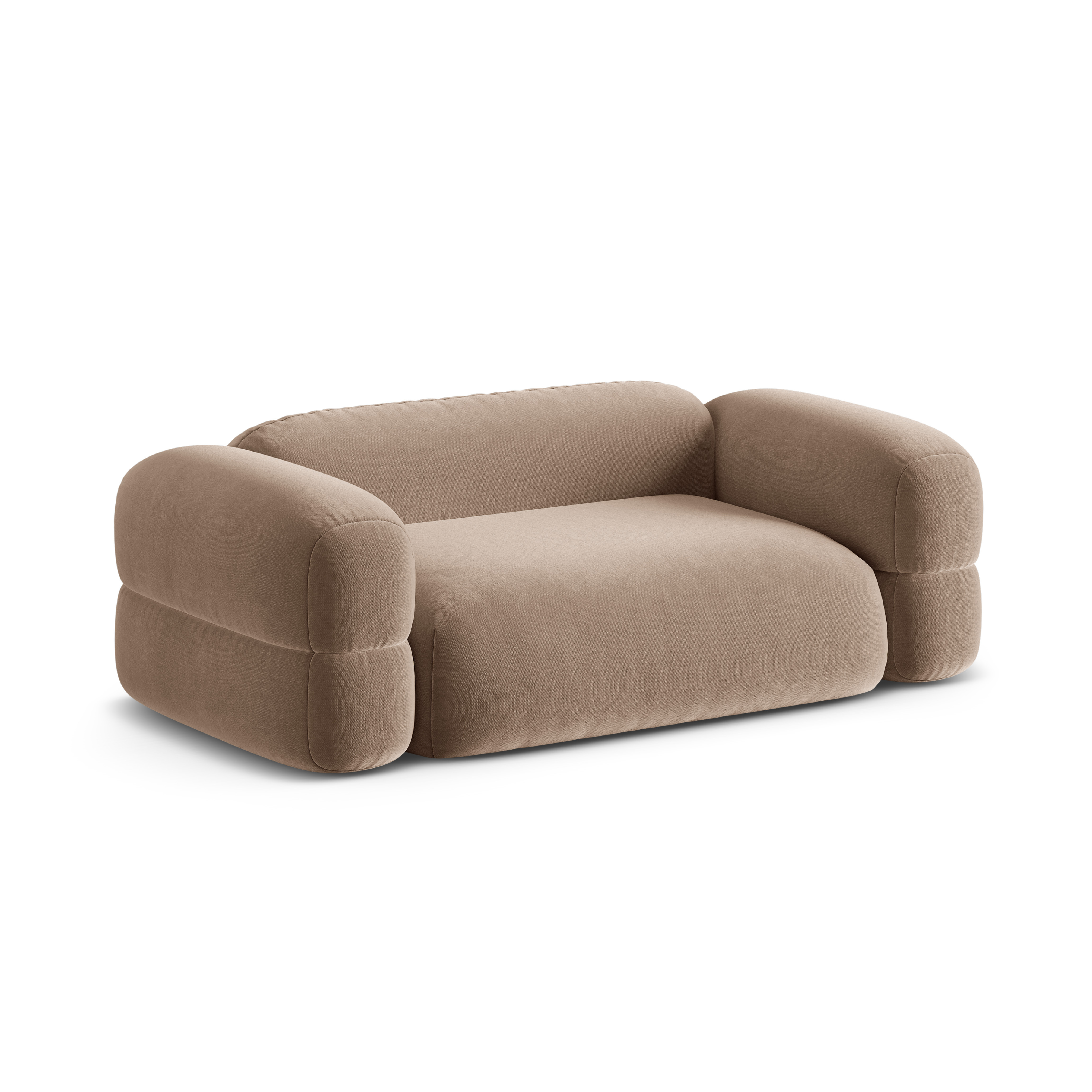 Sofa van fluweel 3-zits ROGER donkerbeige
