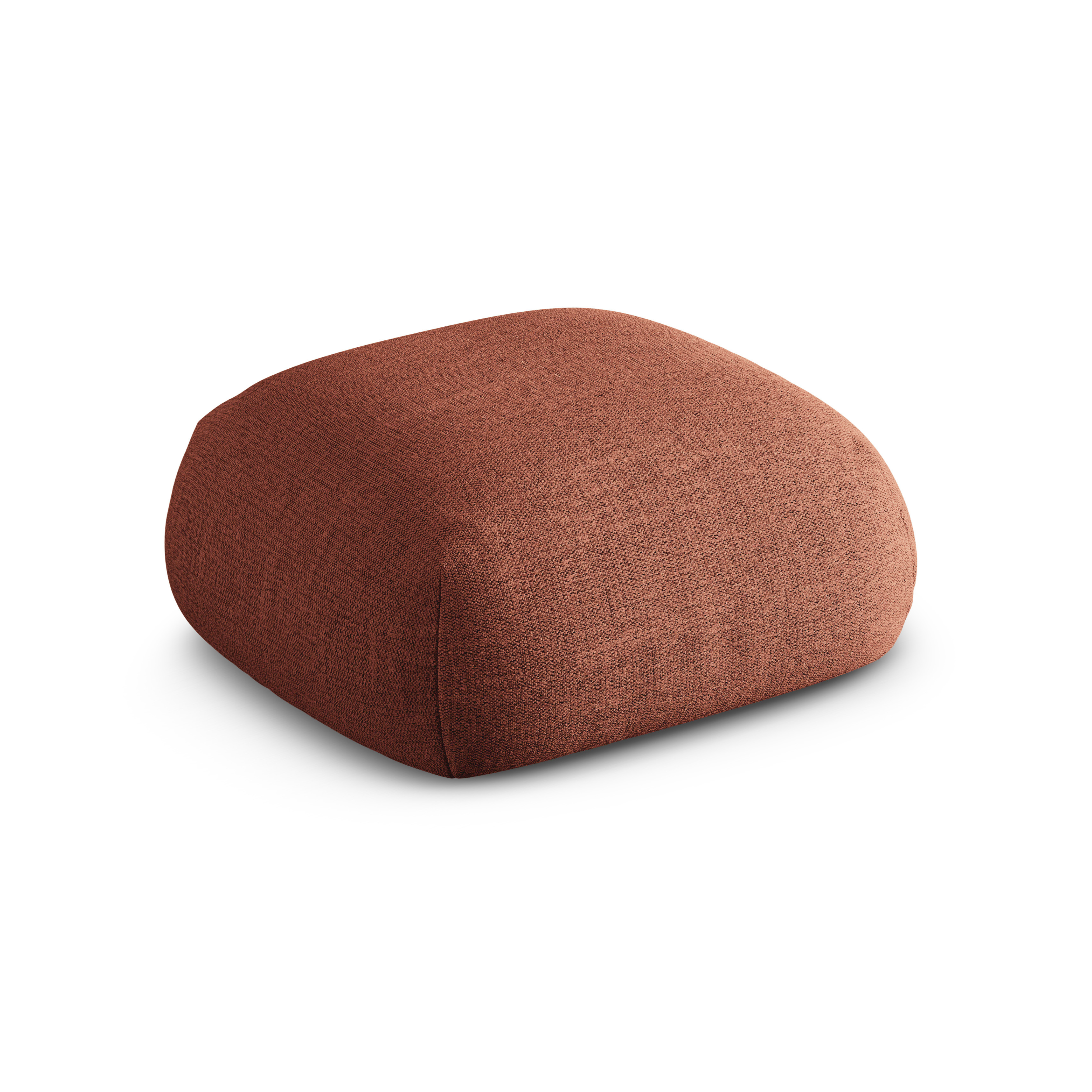 Pouf ROGER korallenfarbener Chenille