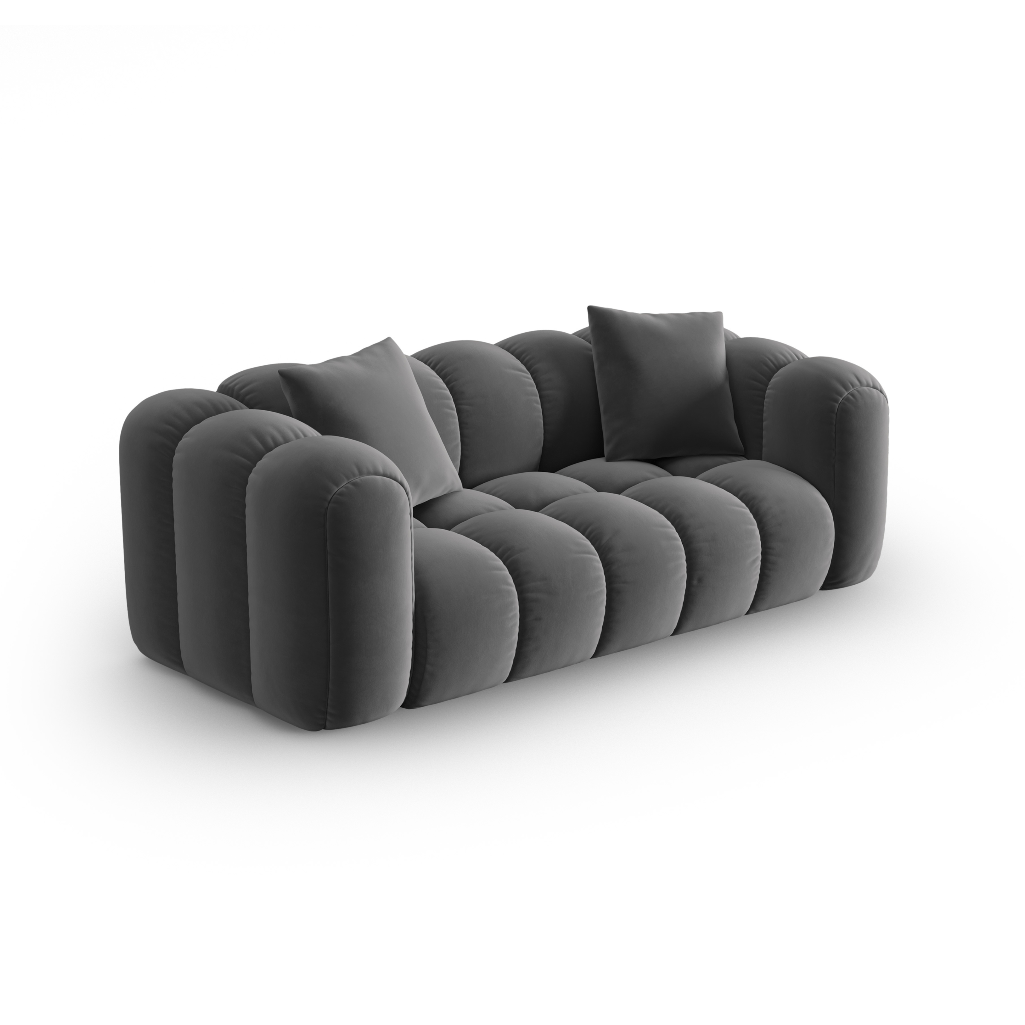 ASTRO gray velvet 3-seater sofa