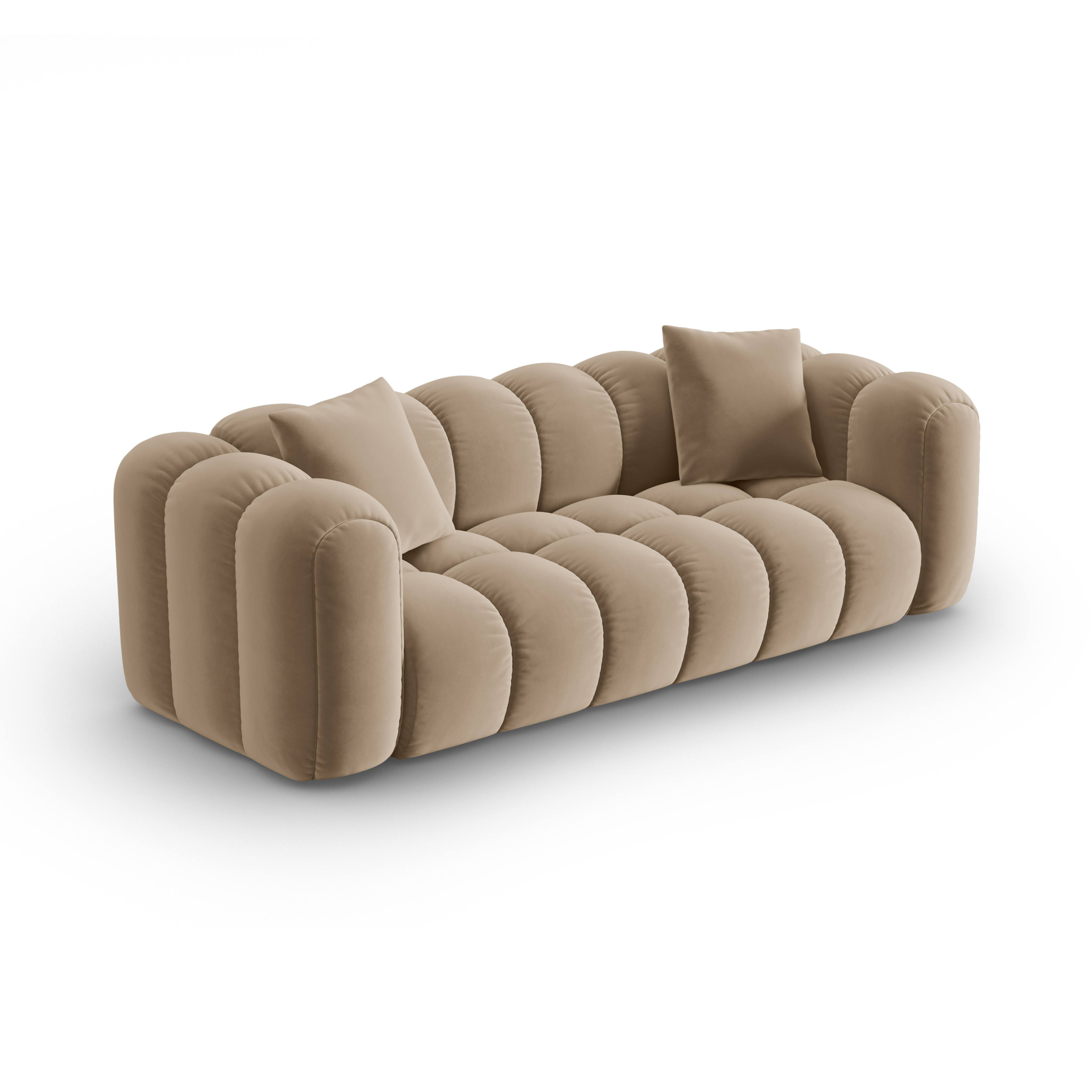 Sofa van fluweel voor 4 personen ASTRO zandkleurig