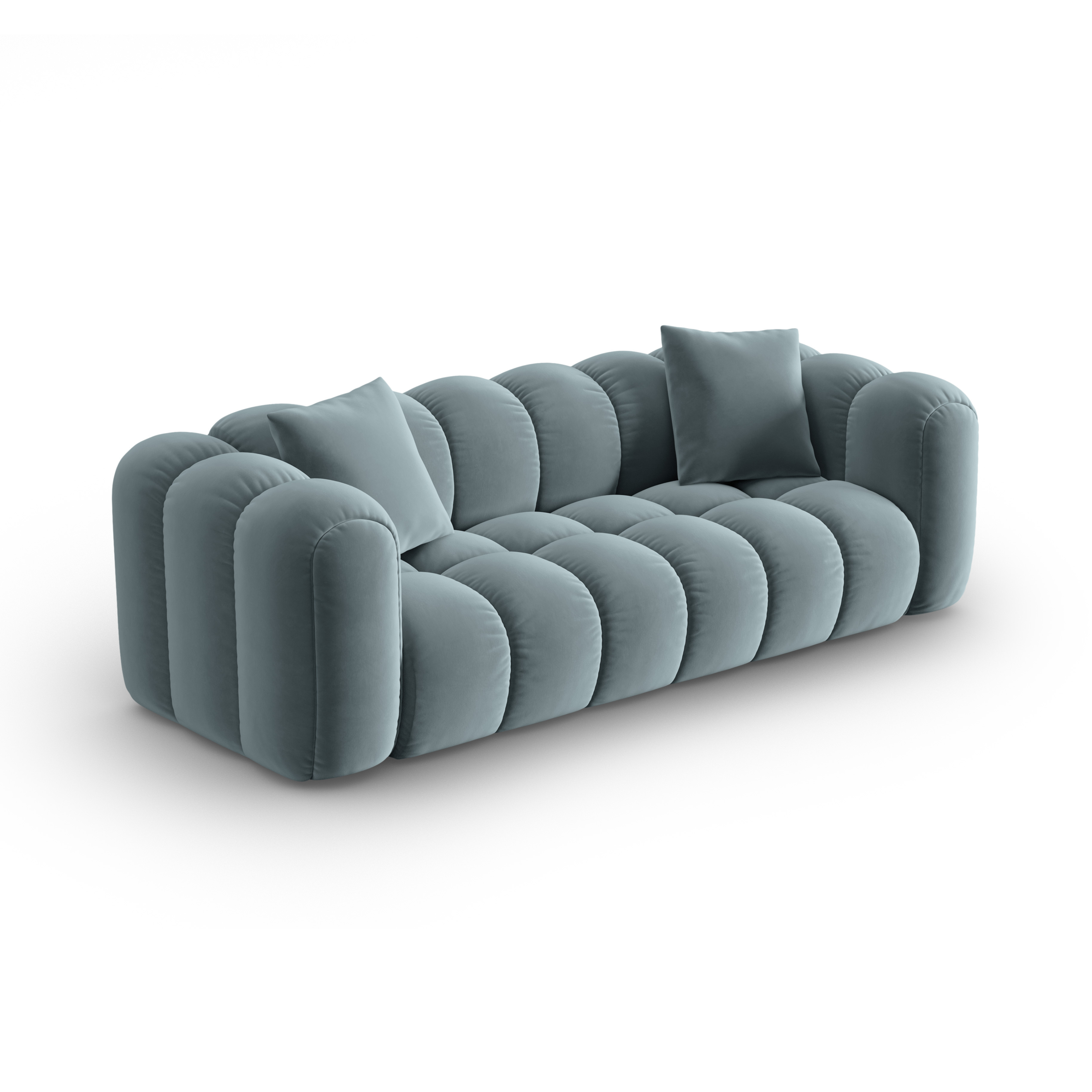 Velvet sofa for 4 people ASTRO light blue