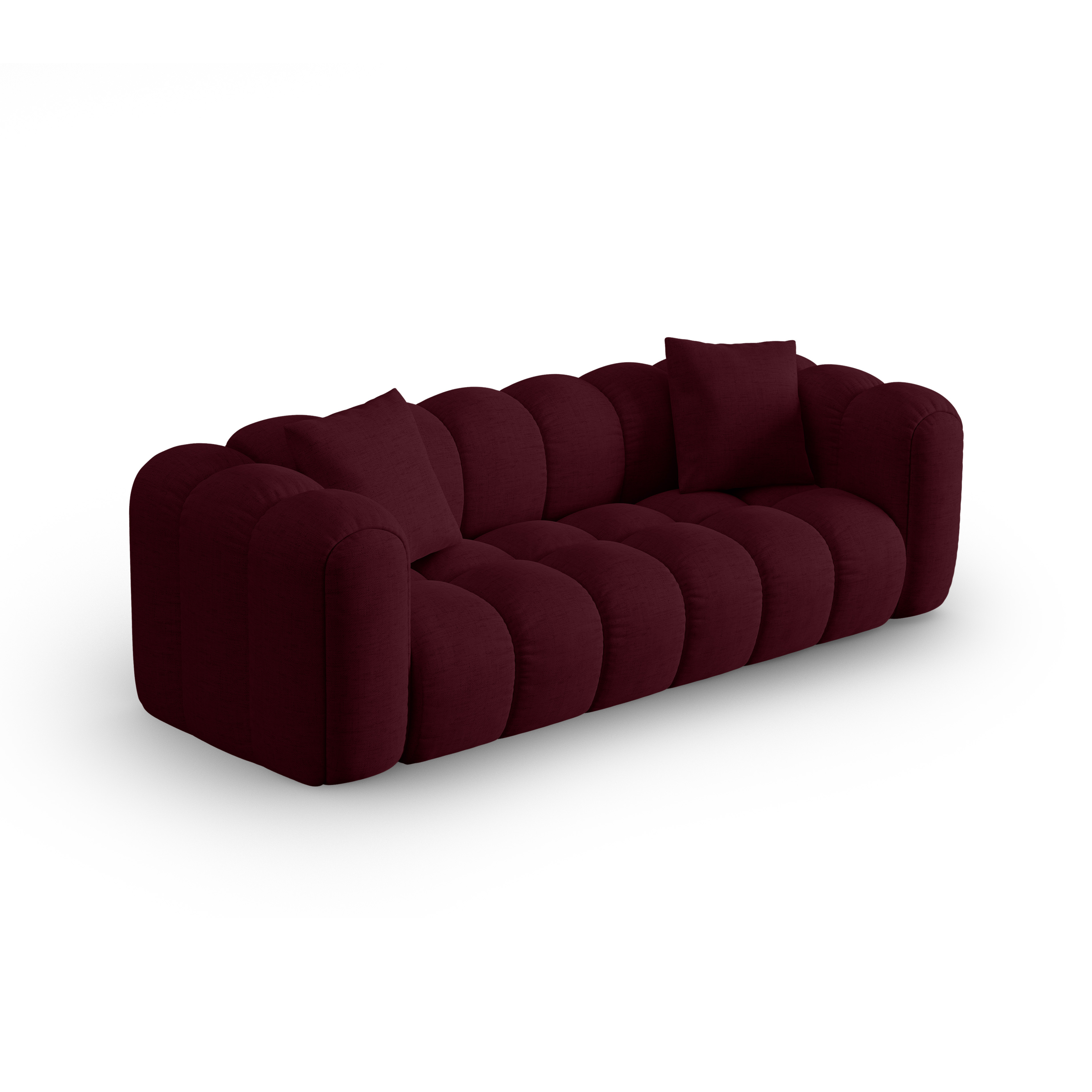 4-seater ASTRO burgundy chenille sofa