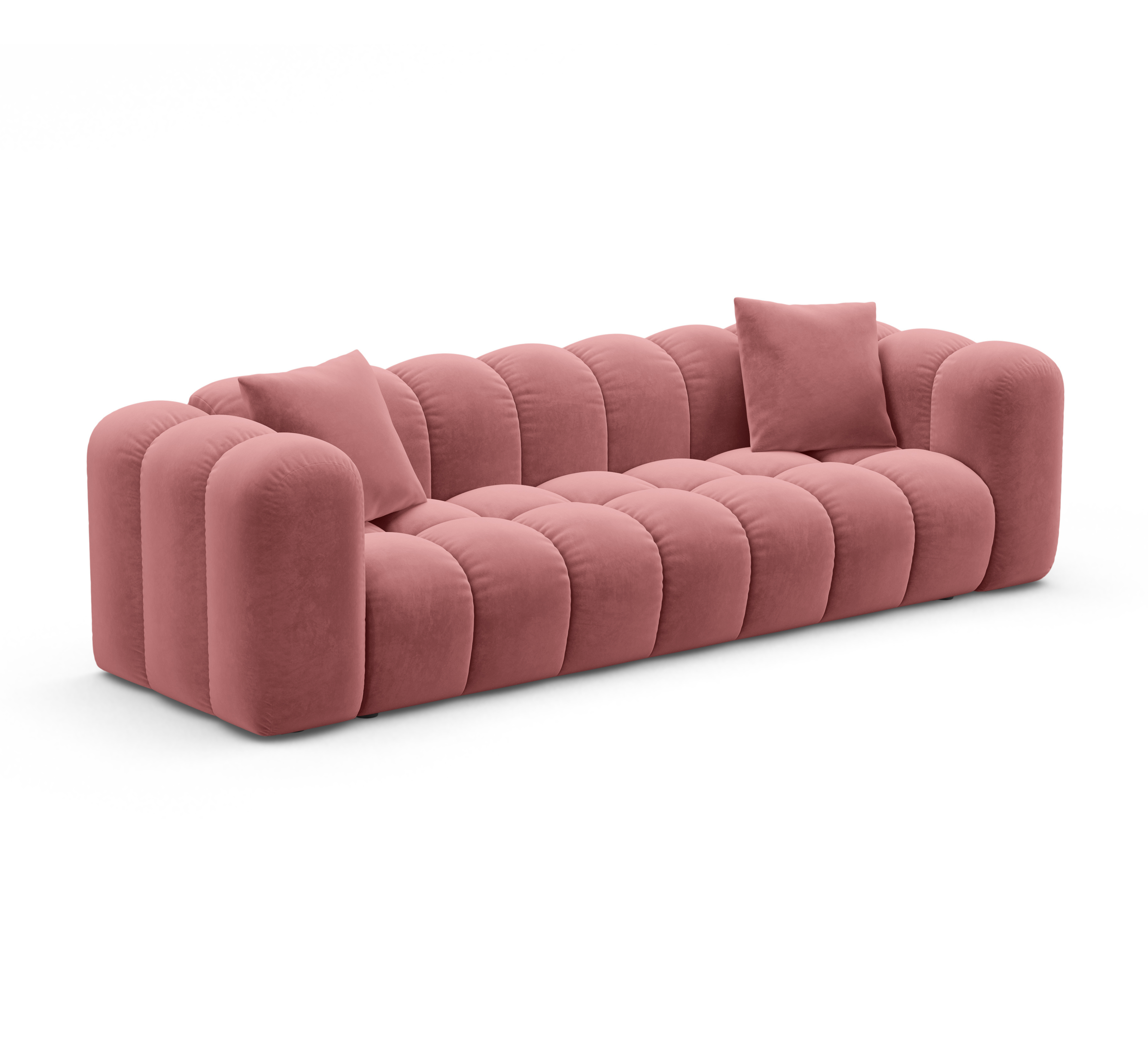 Sofa van fluweel met slaapfunctie ASTRO roze