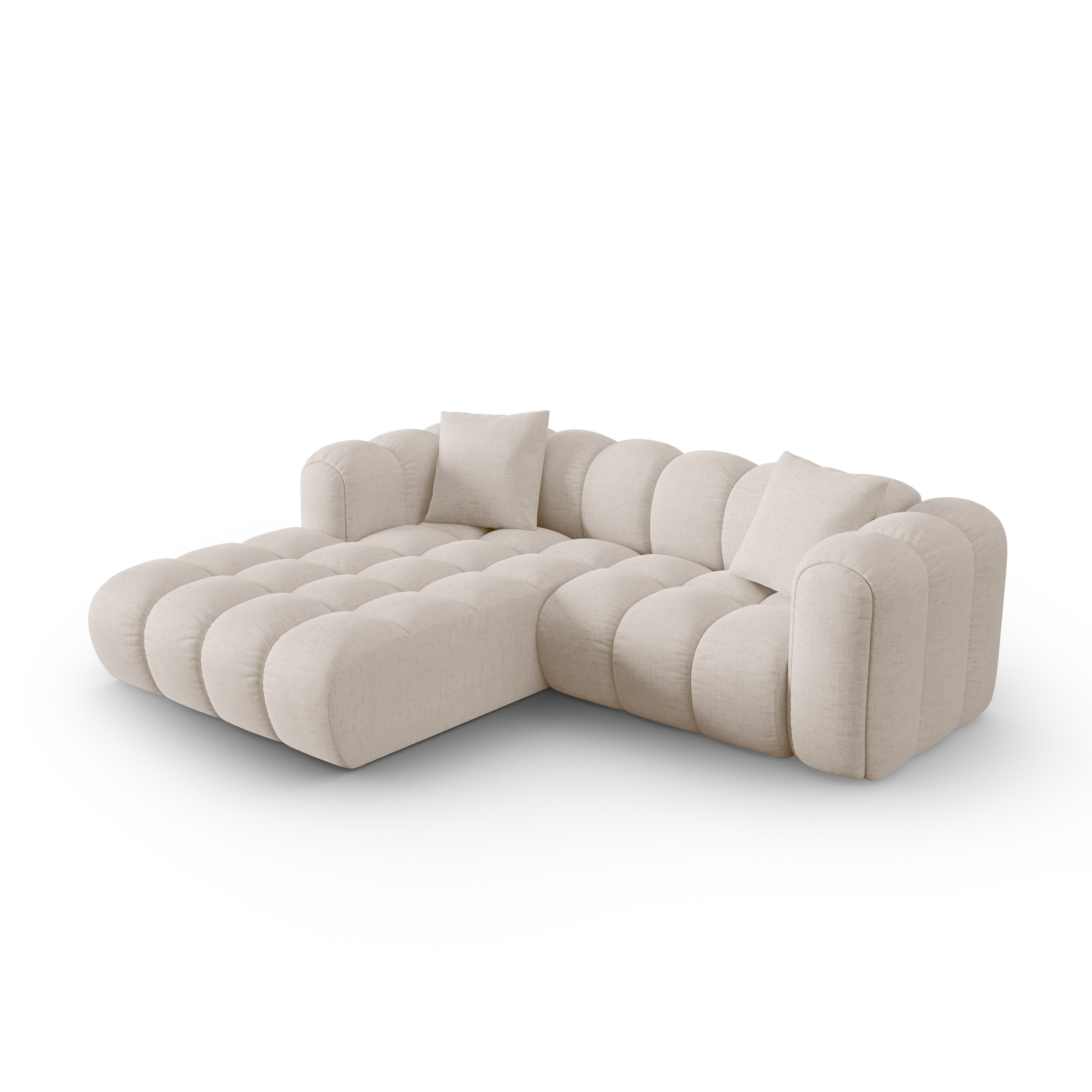 Driepersoons linkszijdige hoekbank ASTRO beige chenille
