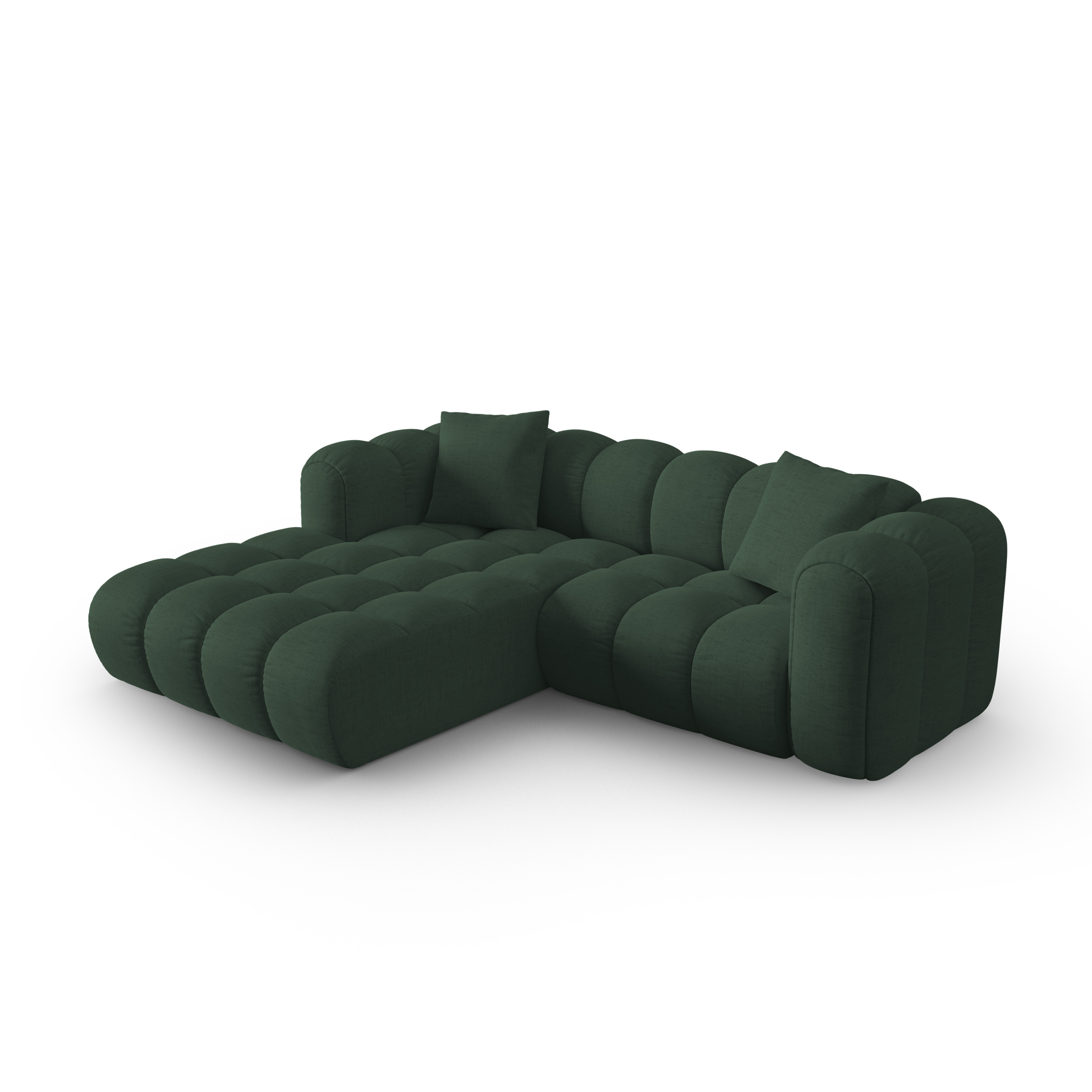 Driepersoons linkerhoekbank ASTRO zeegroene chenille