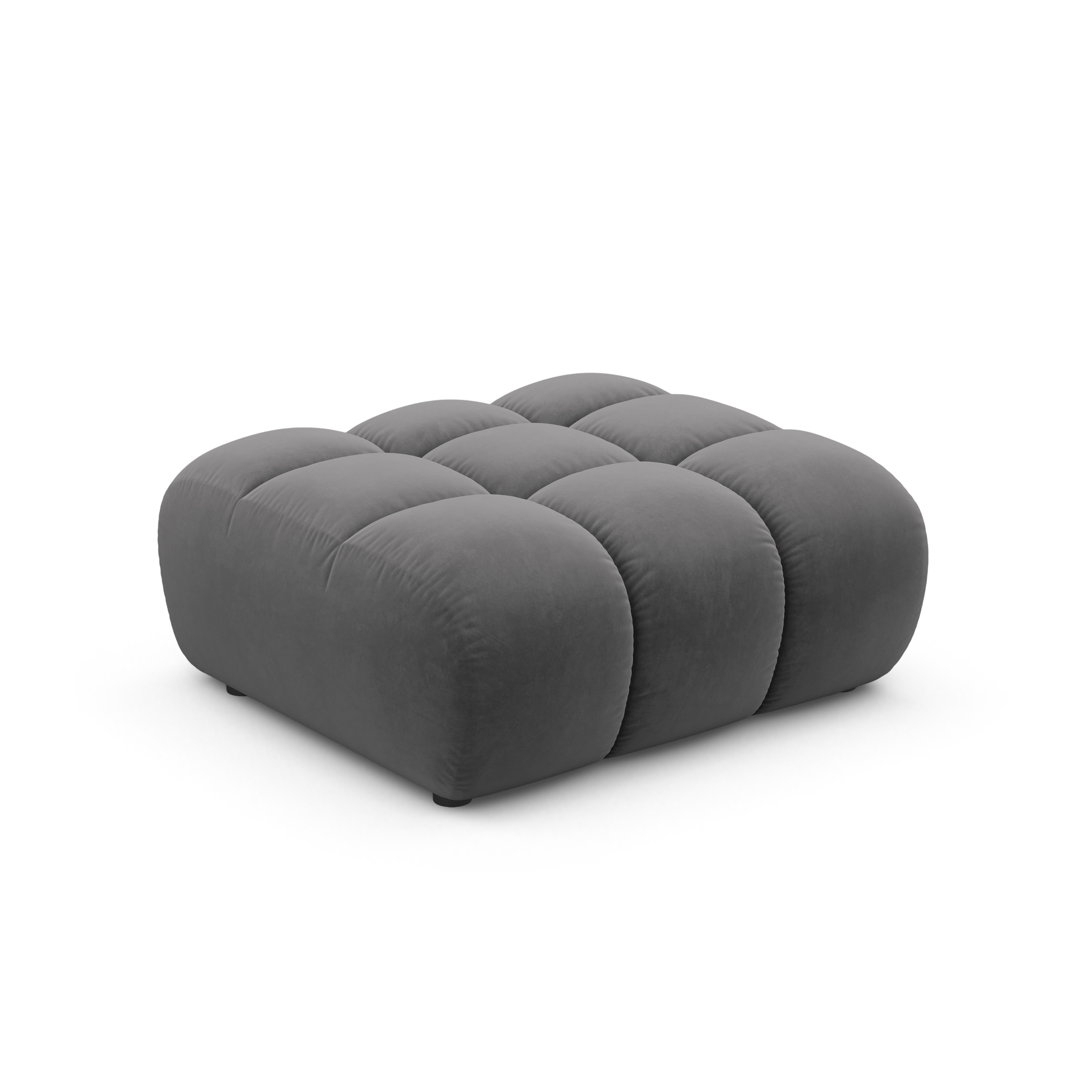 Fluwelen poef ASTRO grijs