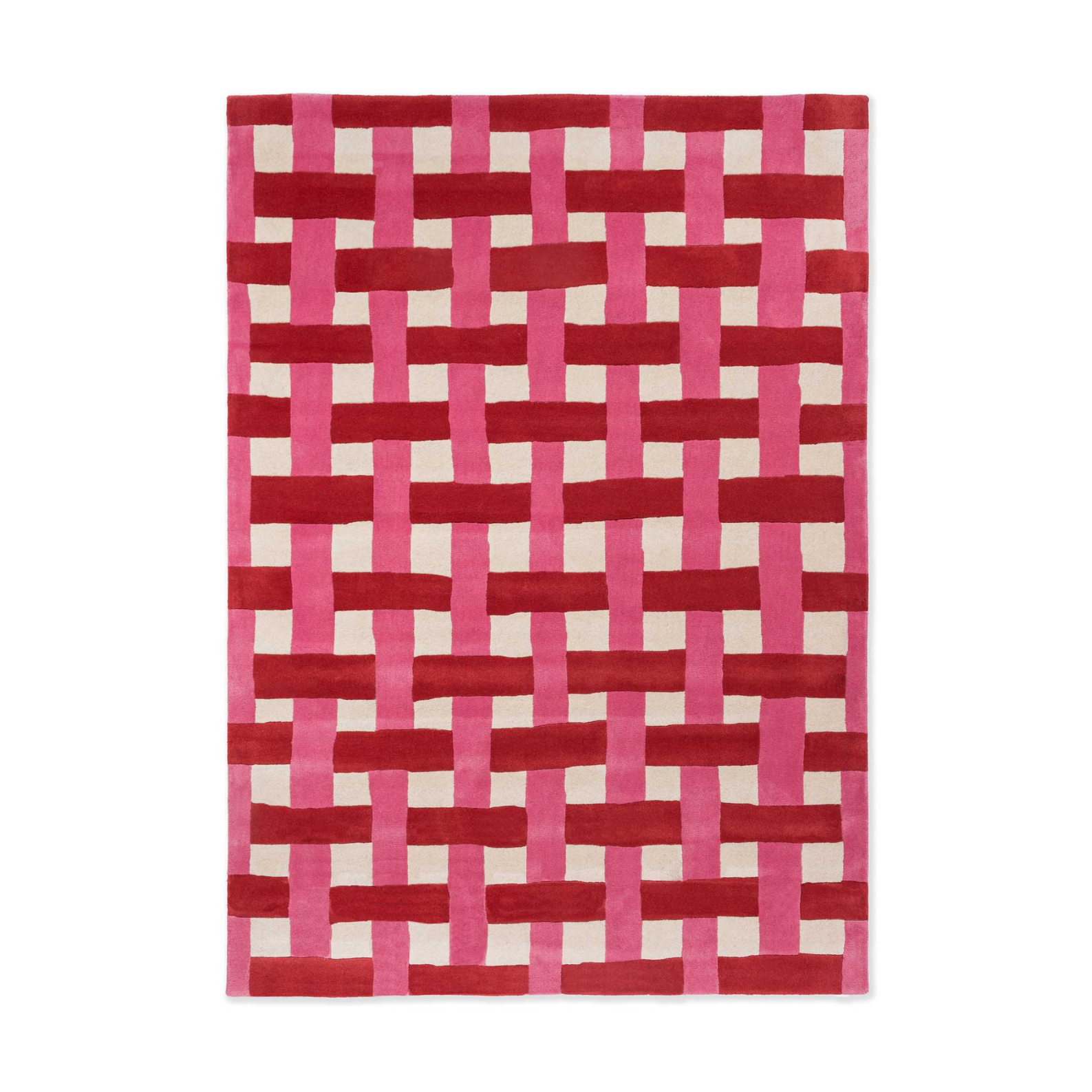 BASKETWEAVE CORAL ROSE Teppich rot-pink