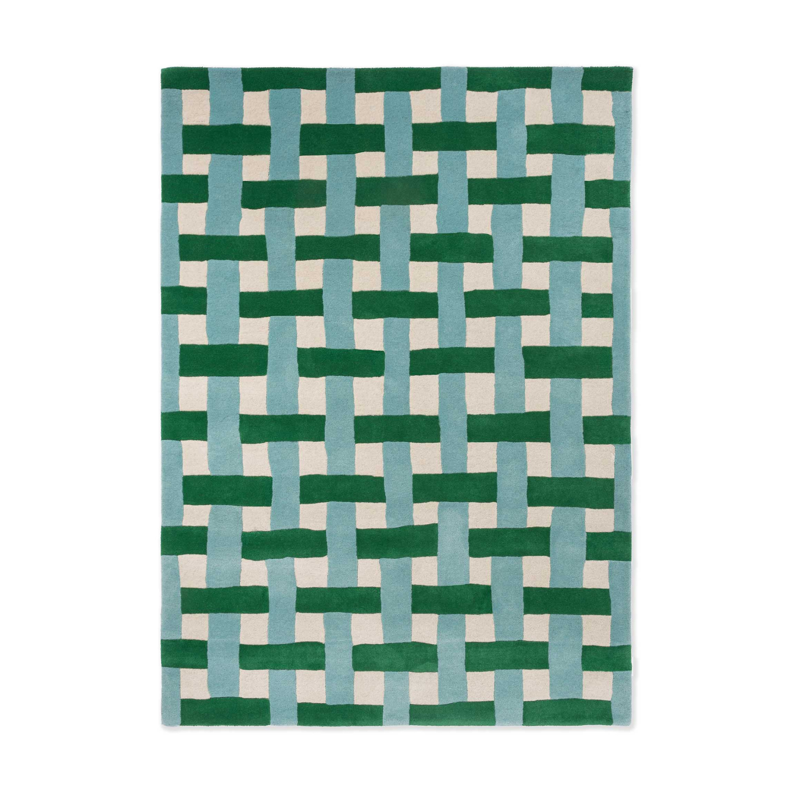 Vloerkleed BASKETWEAVE EMERALD AQUAMARINE groen-blauw