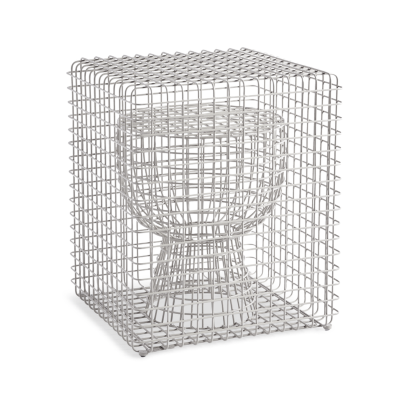 TIP TAP WIRE decorative stool in silver