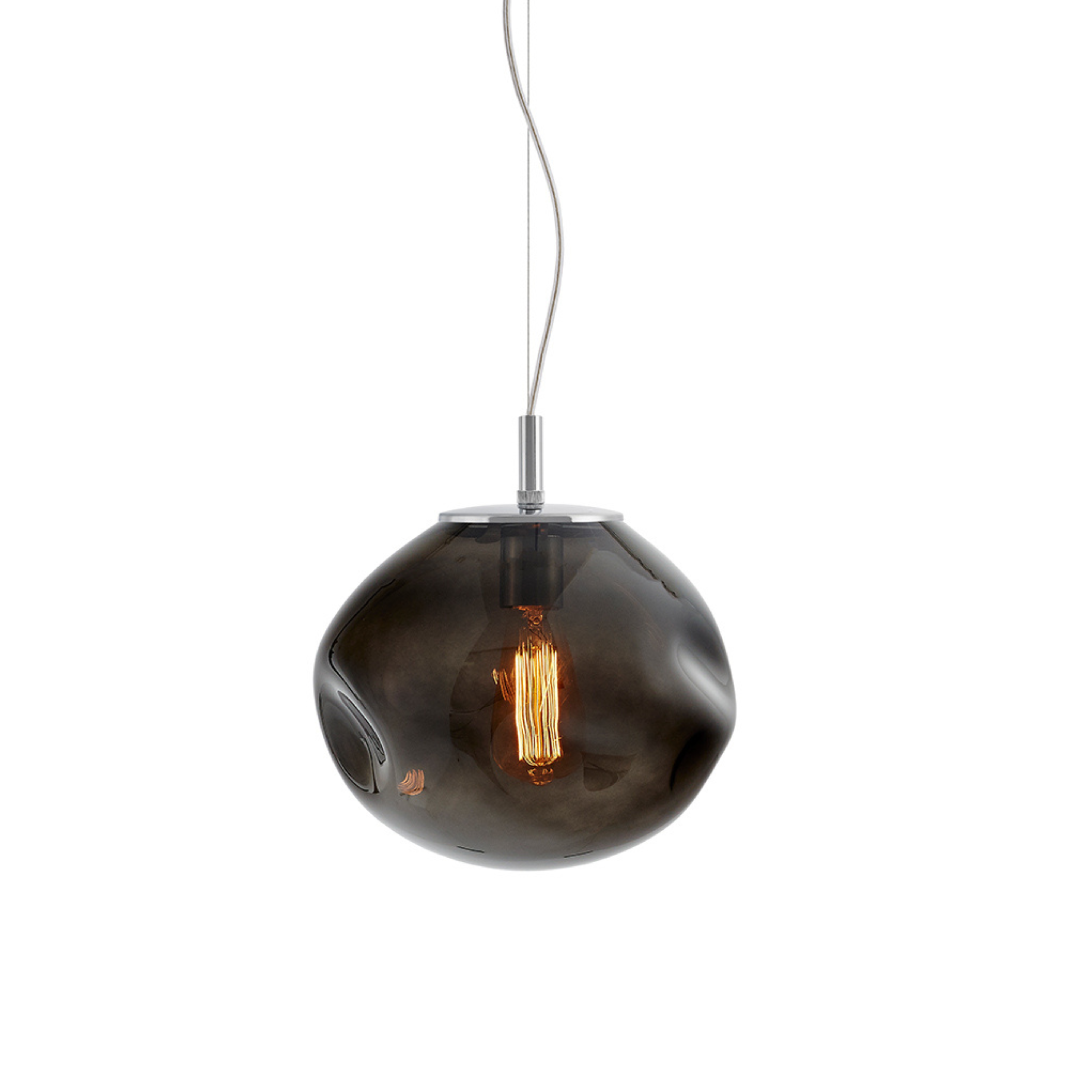 Hanglamp AVIA rookzwart met zilveren afwerking