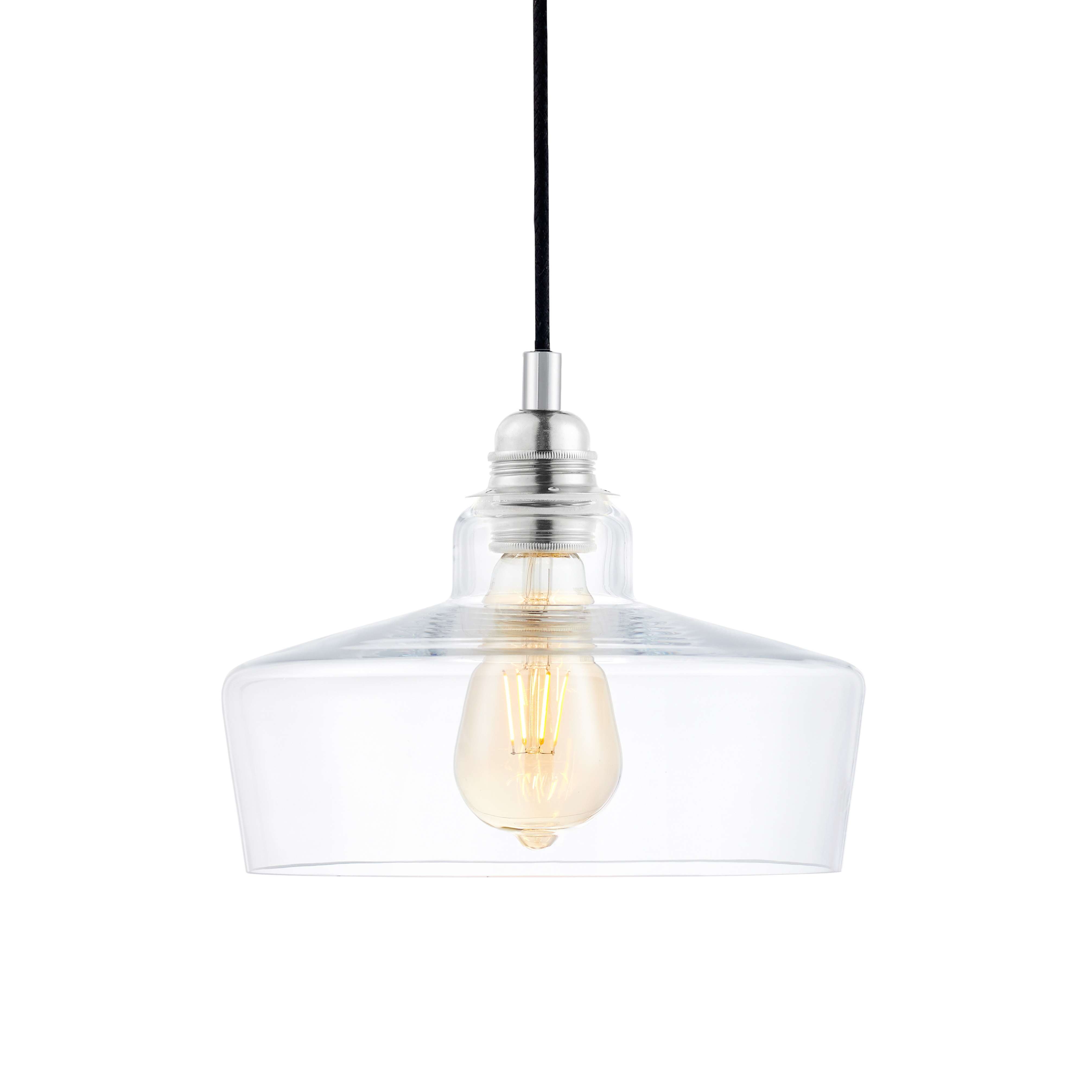 Hanglamp LONGIS III transparant met glanzend chroom