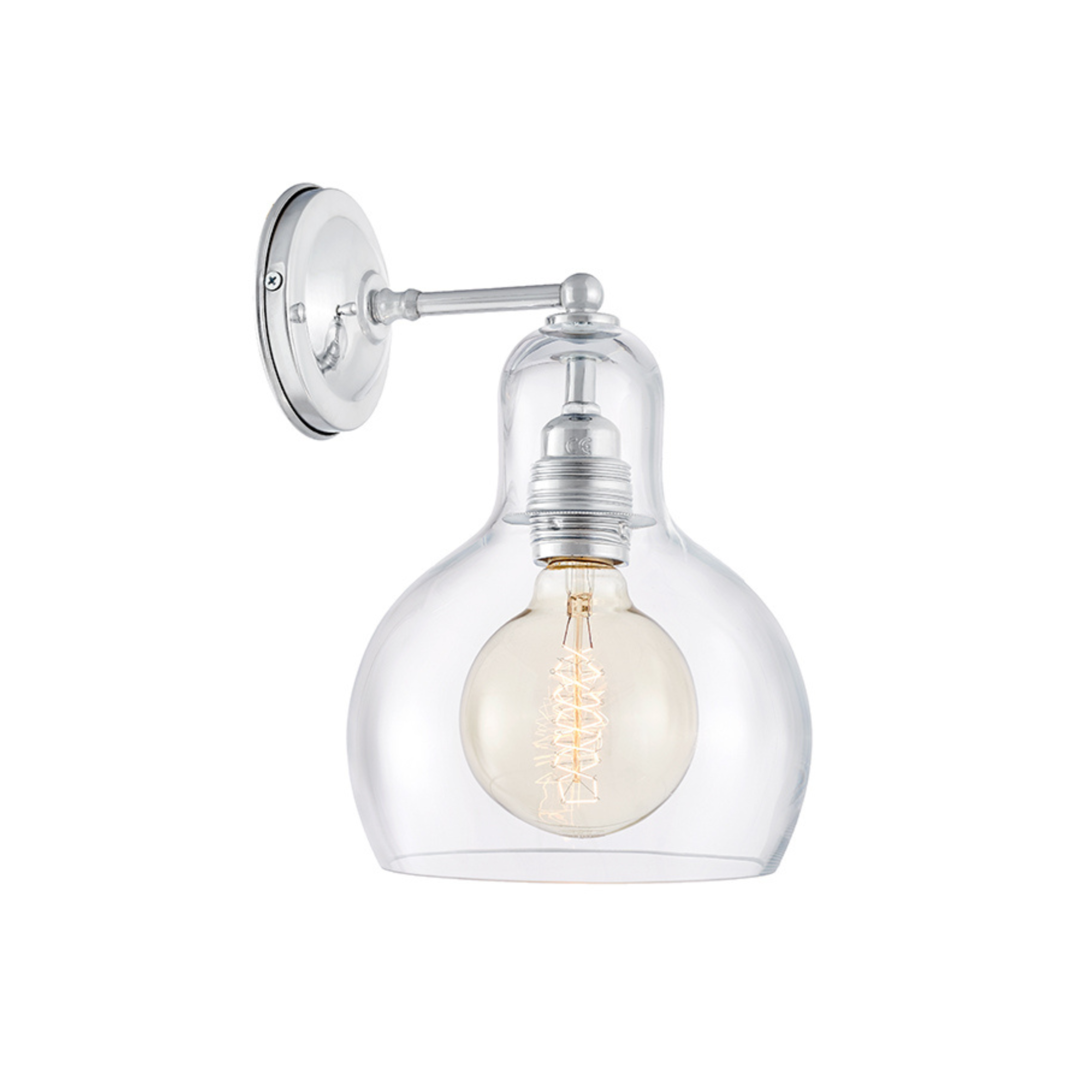 Wandleuchte LONGIS I transparent mit glänzendem Chrom