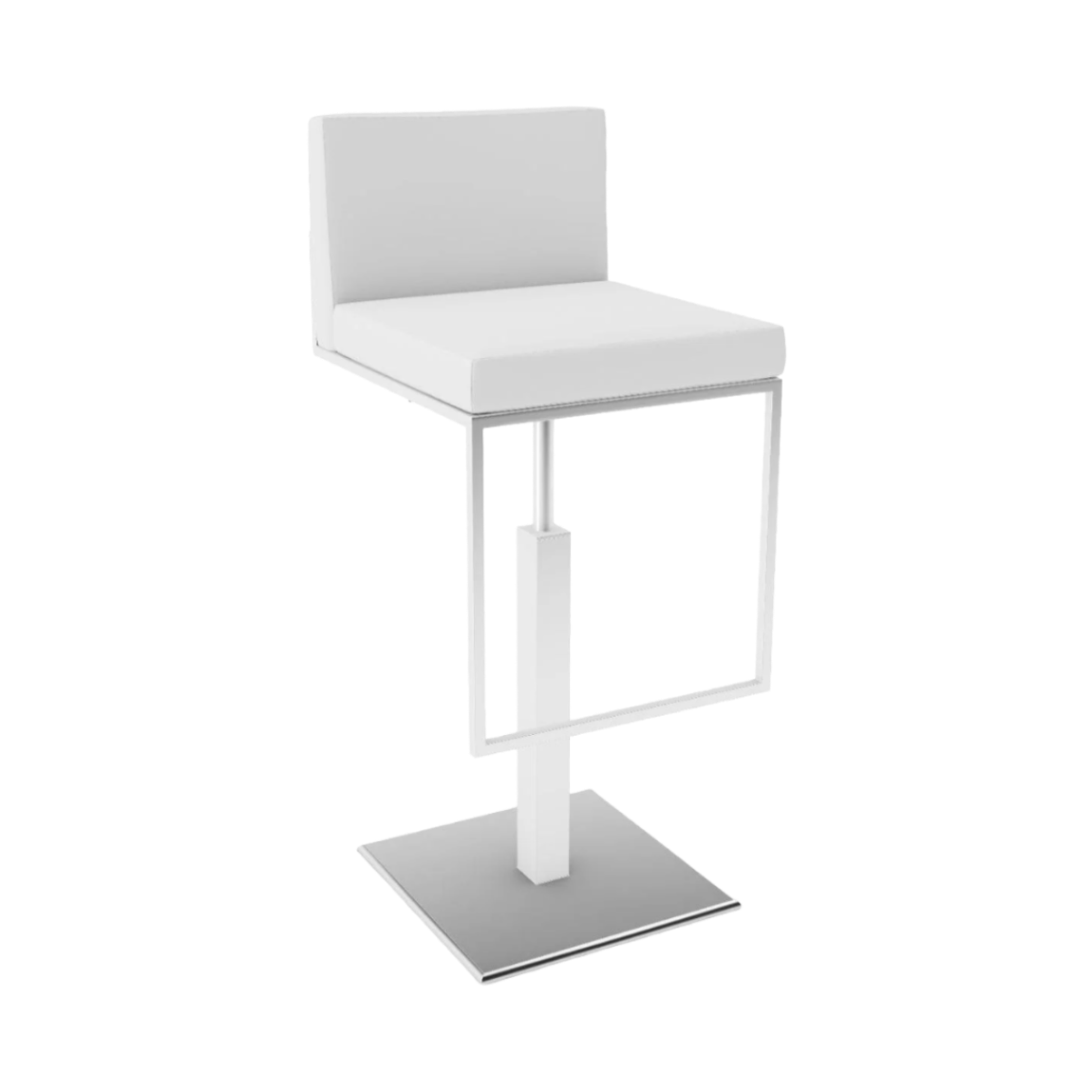 Bar stool EVEN PLUS white seat with chrome base