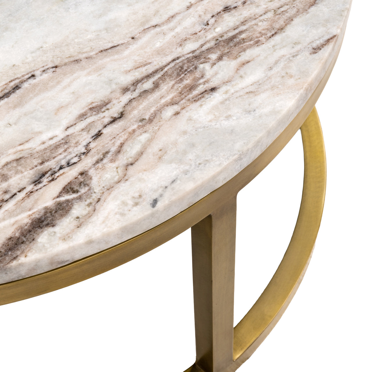 Set van salontafels BOTTEGA goud met marmeren blad