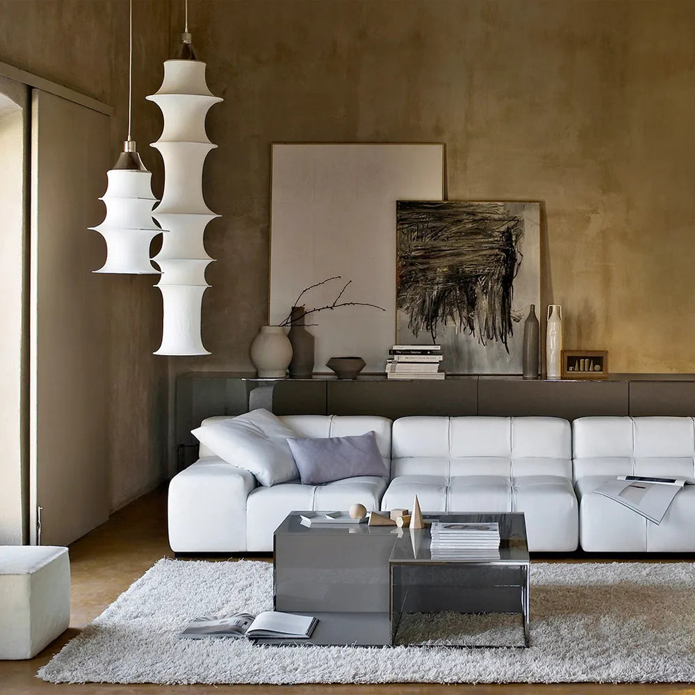 Pendelleuchte FALKLAND weiße Stoff