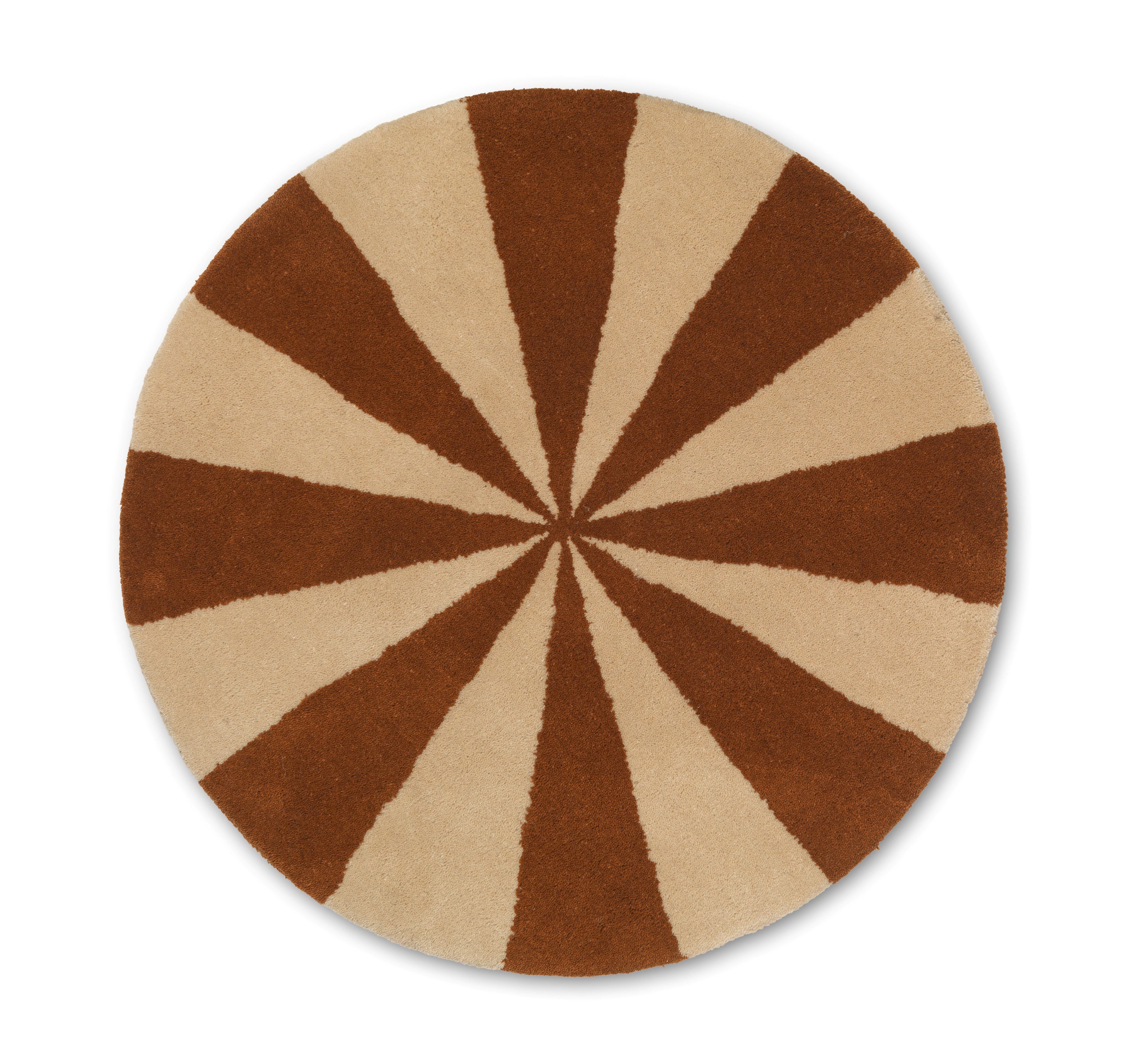 ARCH round rug in brick with dark beige