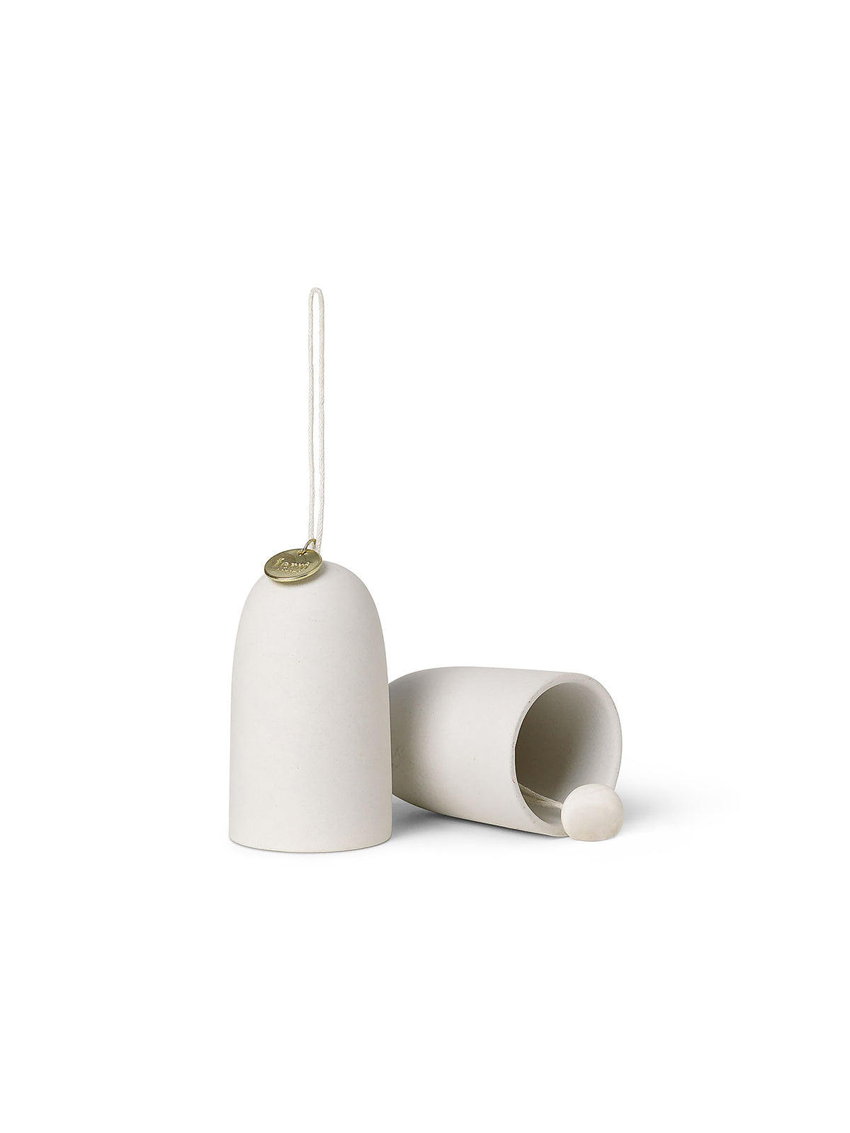 Christmas Bell Ceramic Set white with gold