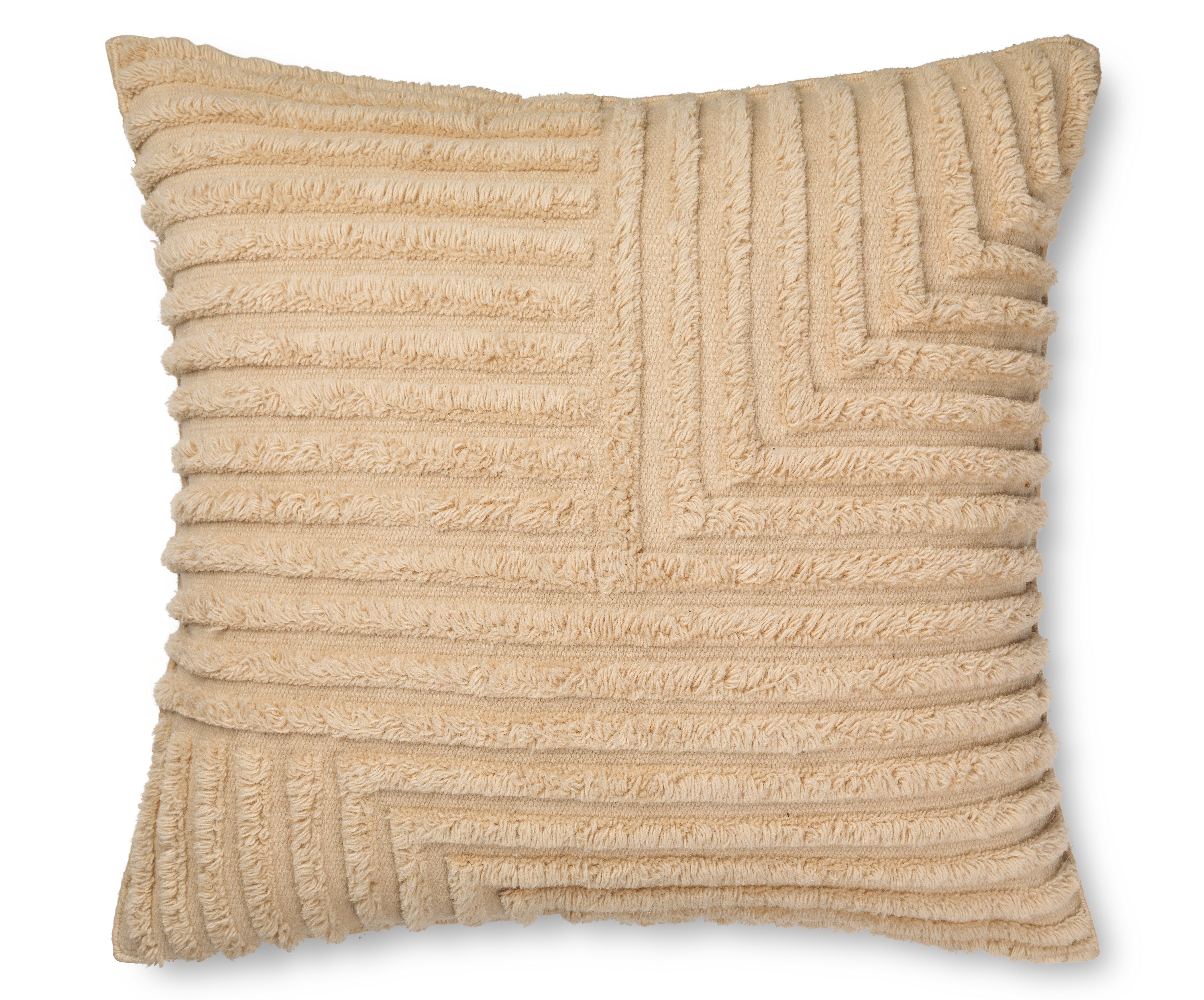 Decoratieve kussen CREASE WOOL zandkleurig