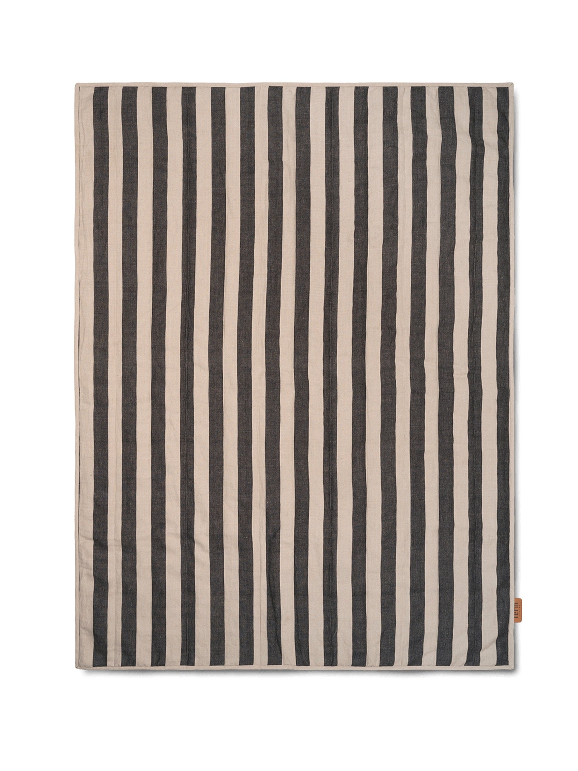 GRAND bedspread in sand with black stripes