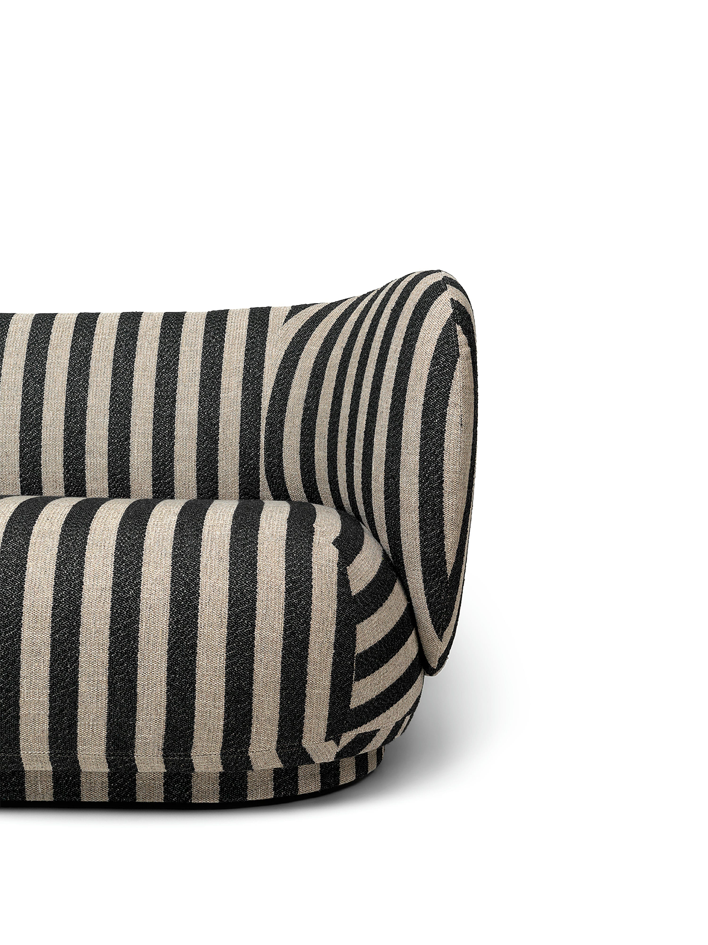 Sofa 2-sitzig RICO Louisiana schwarz mit sandfarbenem Bezug