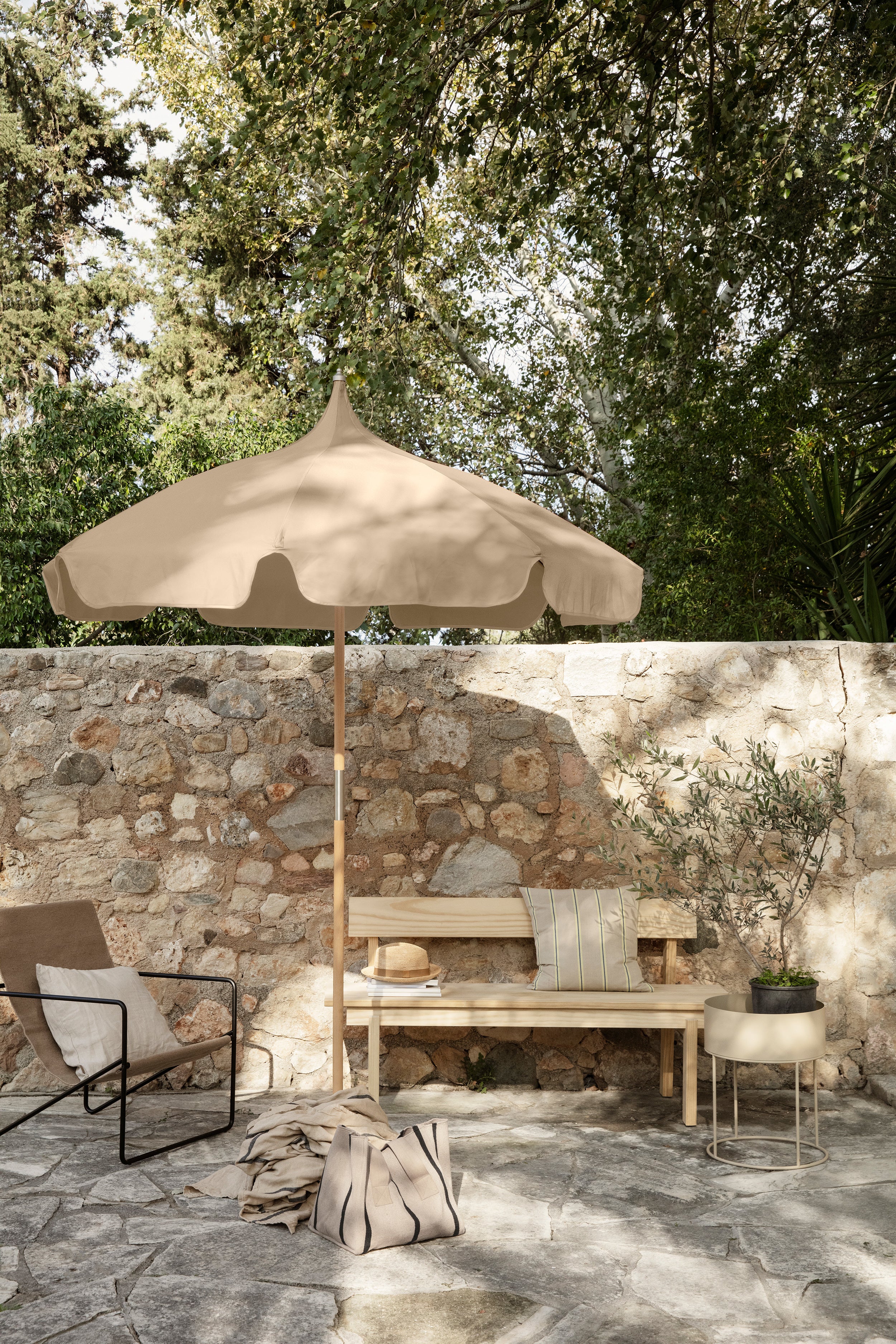 Ronde plantenbak PLANT BOX rond beige
