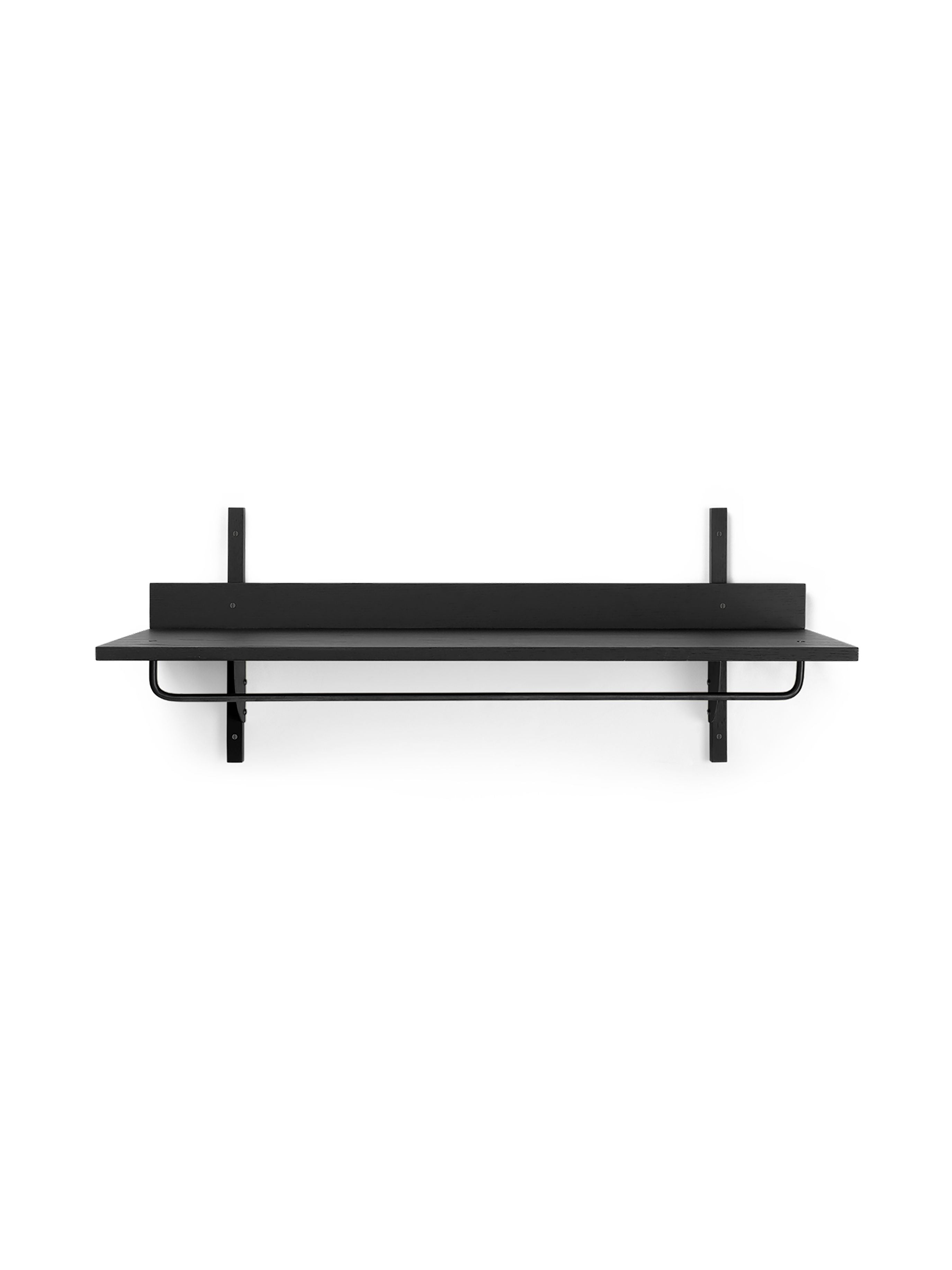 SECTOR RACK SHELF Regal mit Reling, Eschenfurnier schwarz