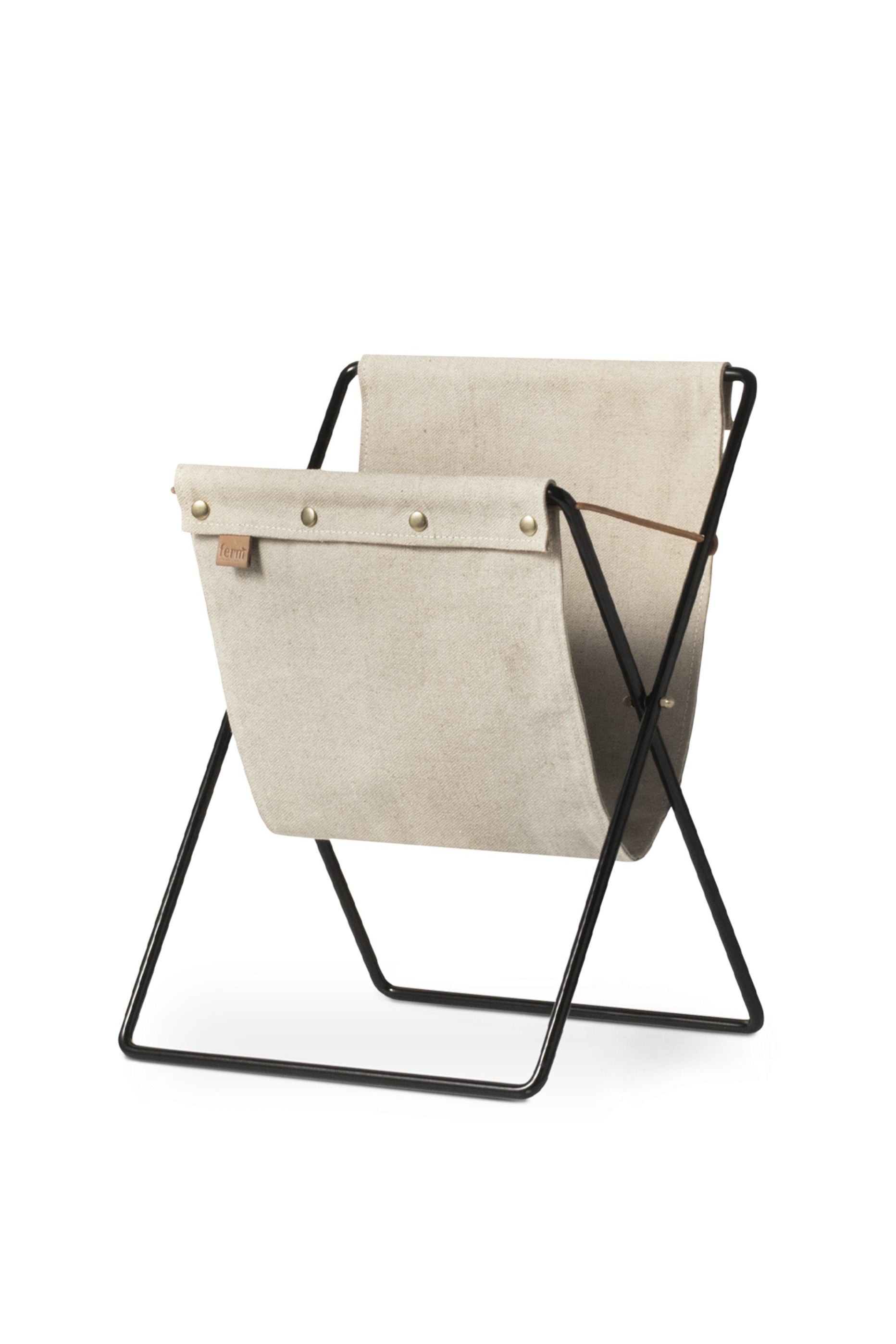 HERMAN beiger Zeitungsständer mit schwarzem Sockel