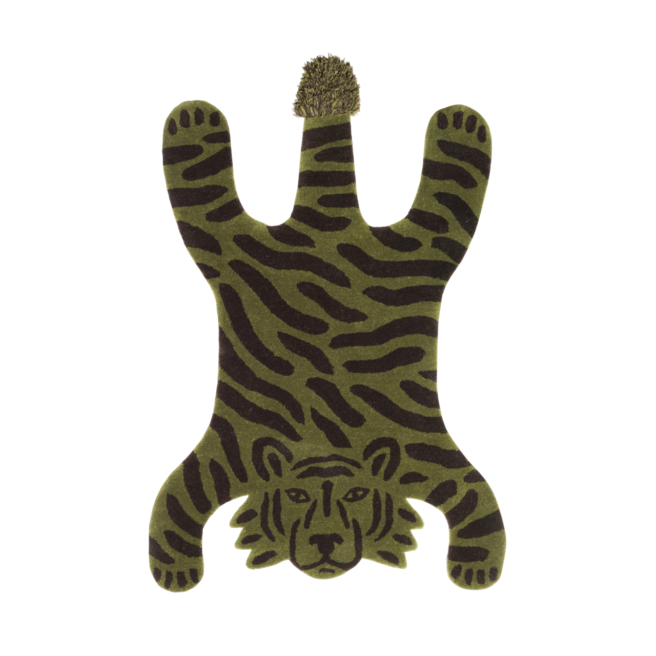 Decorative rug SAFARI TIGER dark green with black