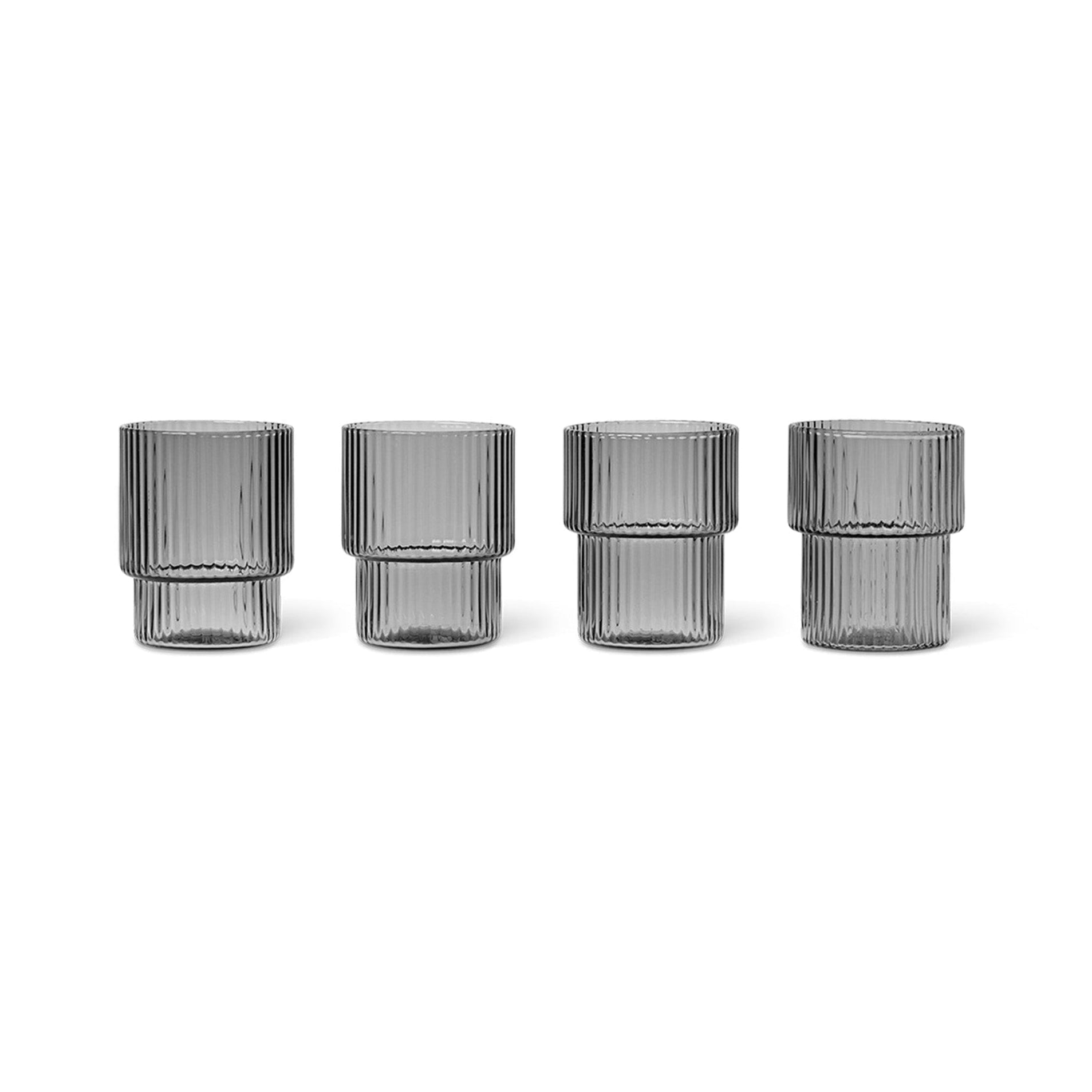 Set von Gläsern RIPPLE rauchiges Glas