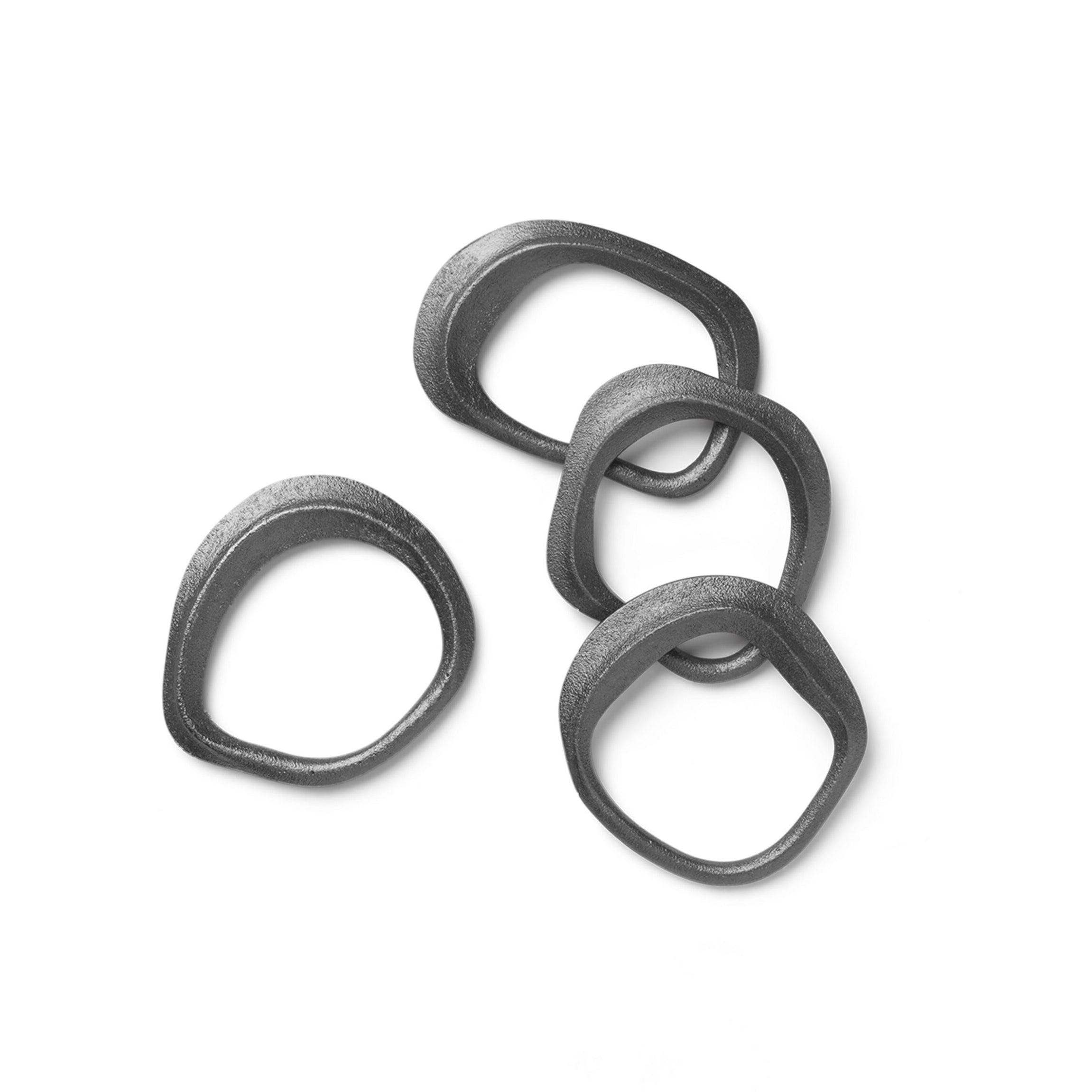Servettenringen set FLOW zwart messing