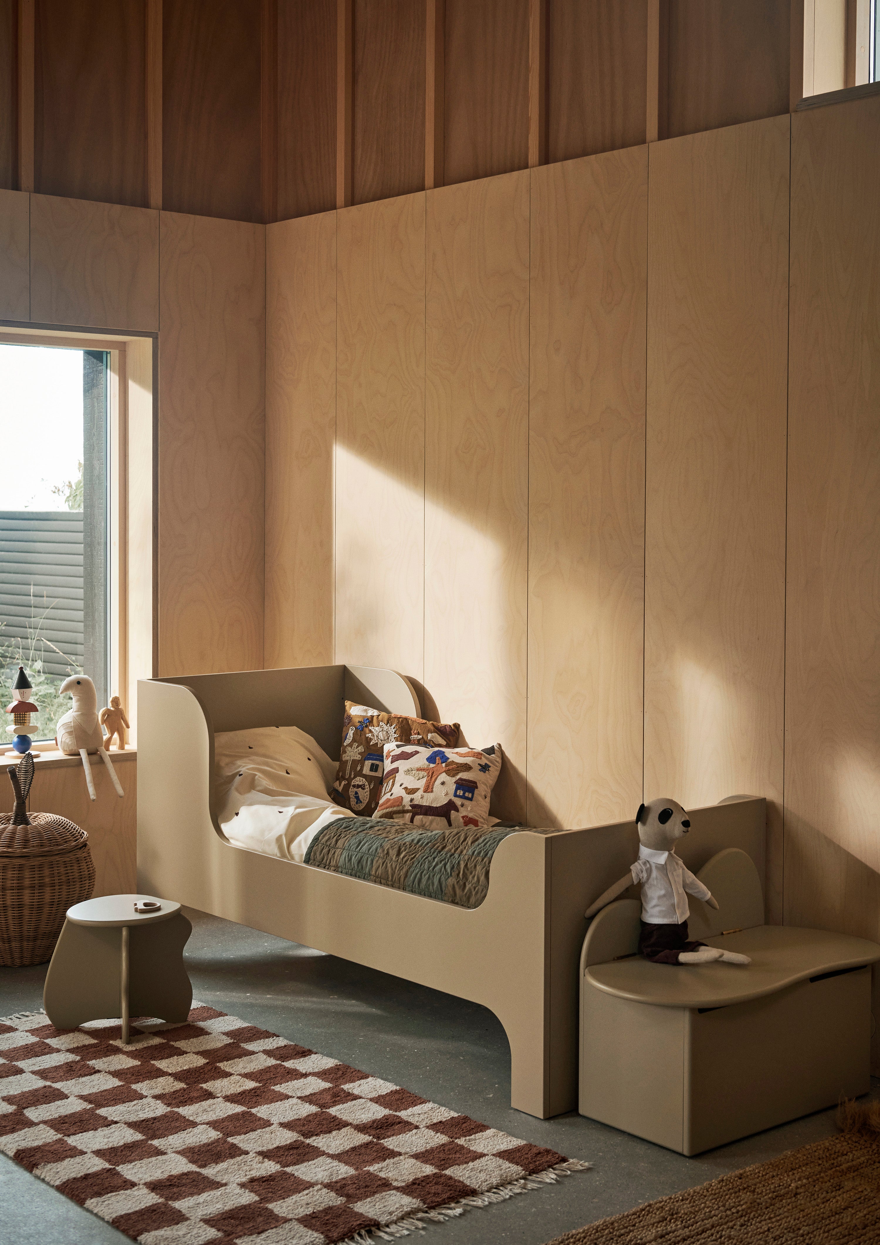 Kinderen bank met opbergruimte SLOPE beige