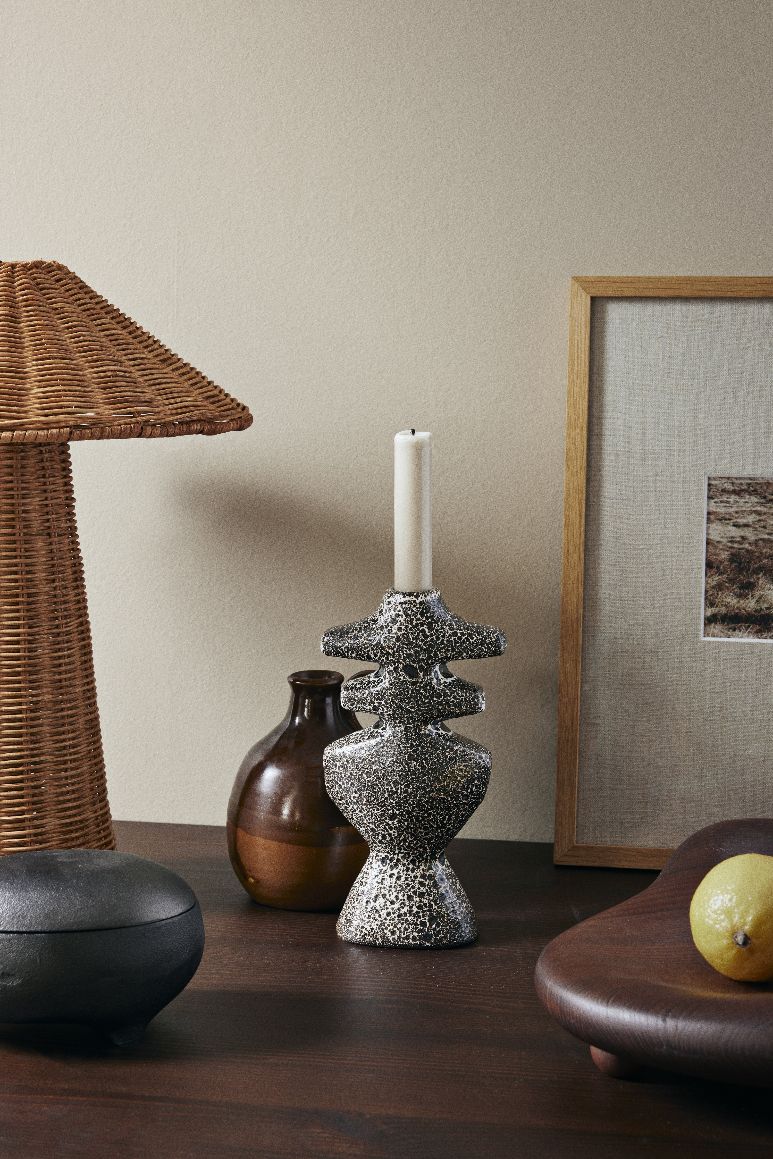 Ein Brown mit beige Kerzenkerzen Set