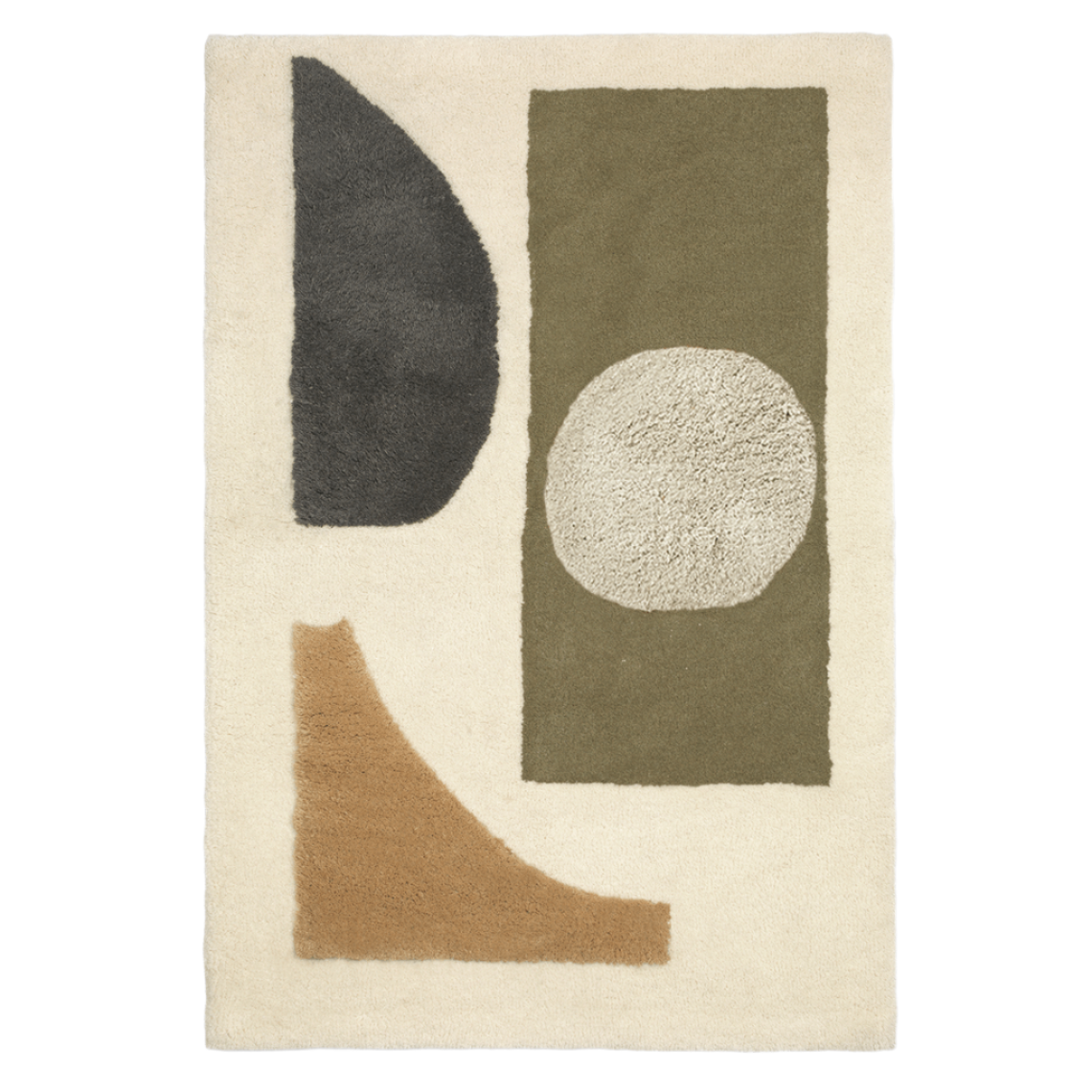 BLOCO green rug with beige