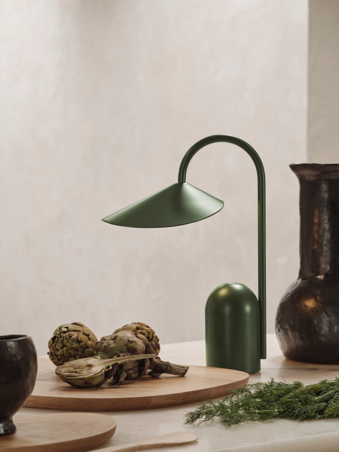 Lampa przenośna ARUM oliwkowy z oświetleniem LED