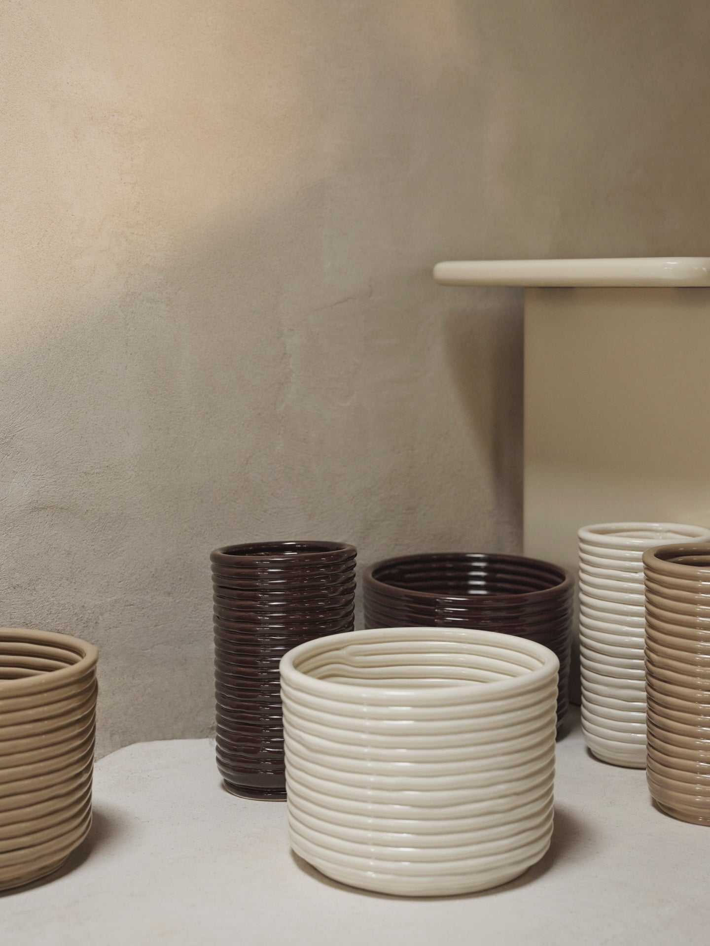Corduroy pot beige